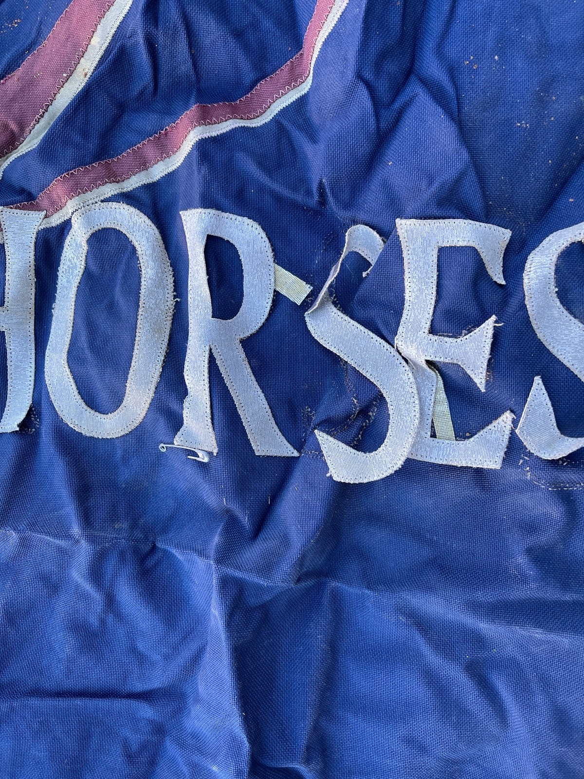 Vintage Harris Show Horses 84in x48in Canvas Stall Drape Wall Banner Advertising - Image 6
