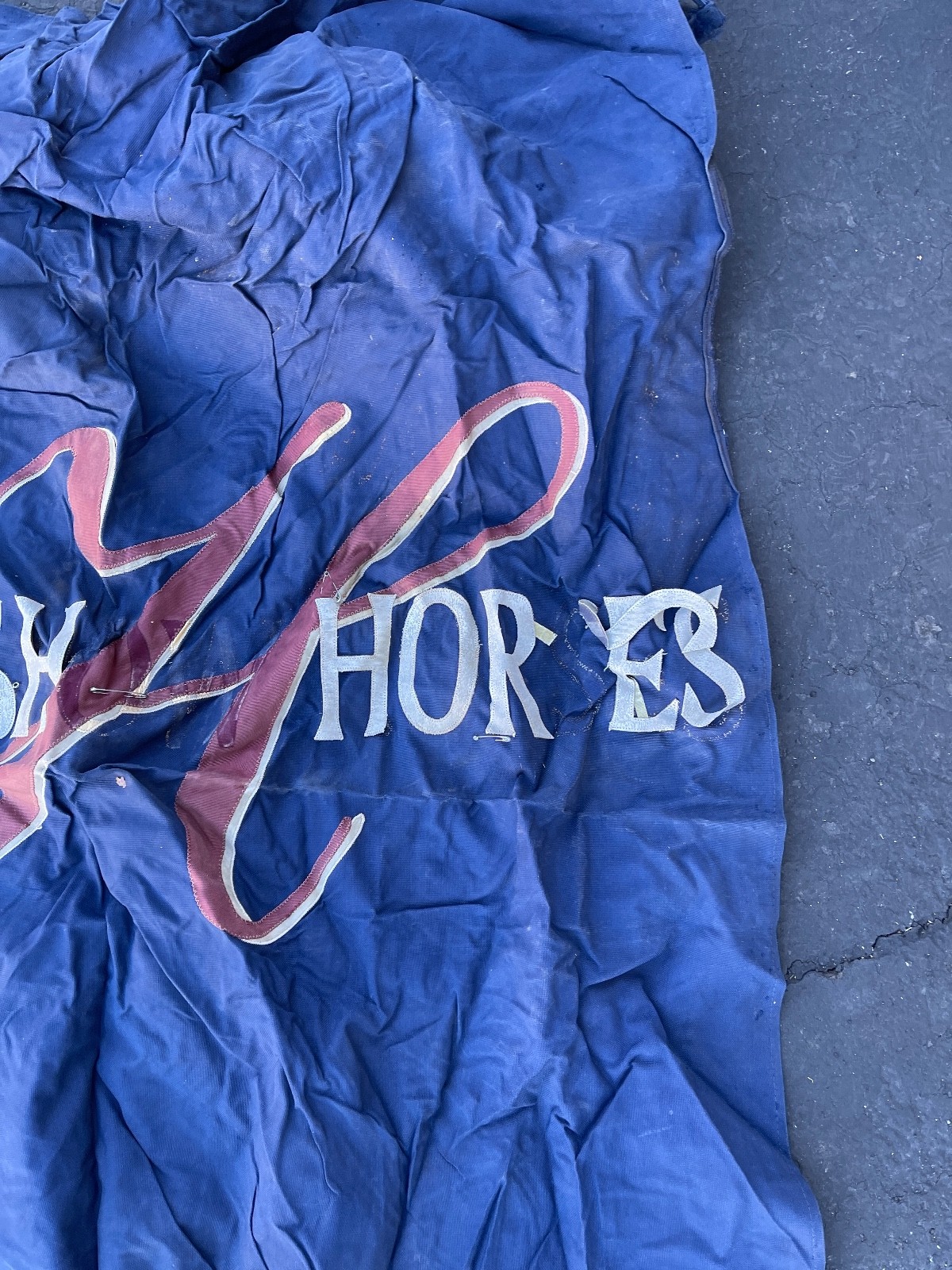 Vintage Harris Show Horses 84in x48in Canvas Stall Drape Wall Banner Advertising - Image 22