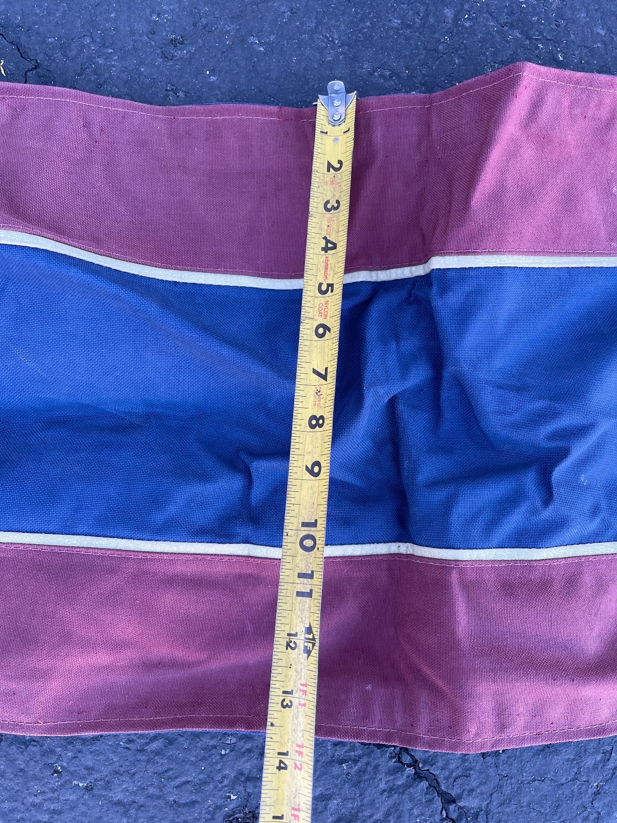 Vintage Pennegard Canvas Harris Show Horse Runner Red & Blue 11ft x 14in - Image 3