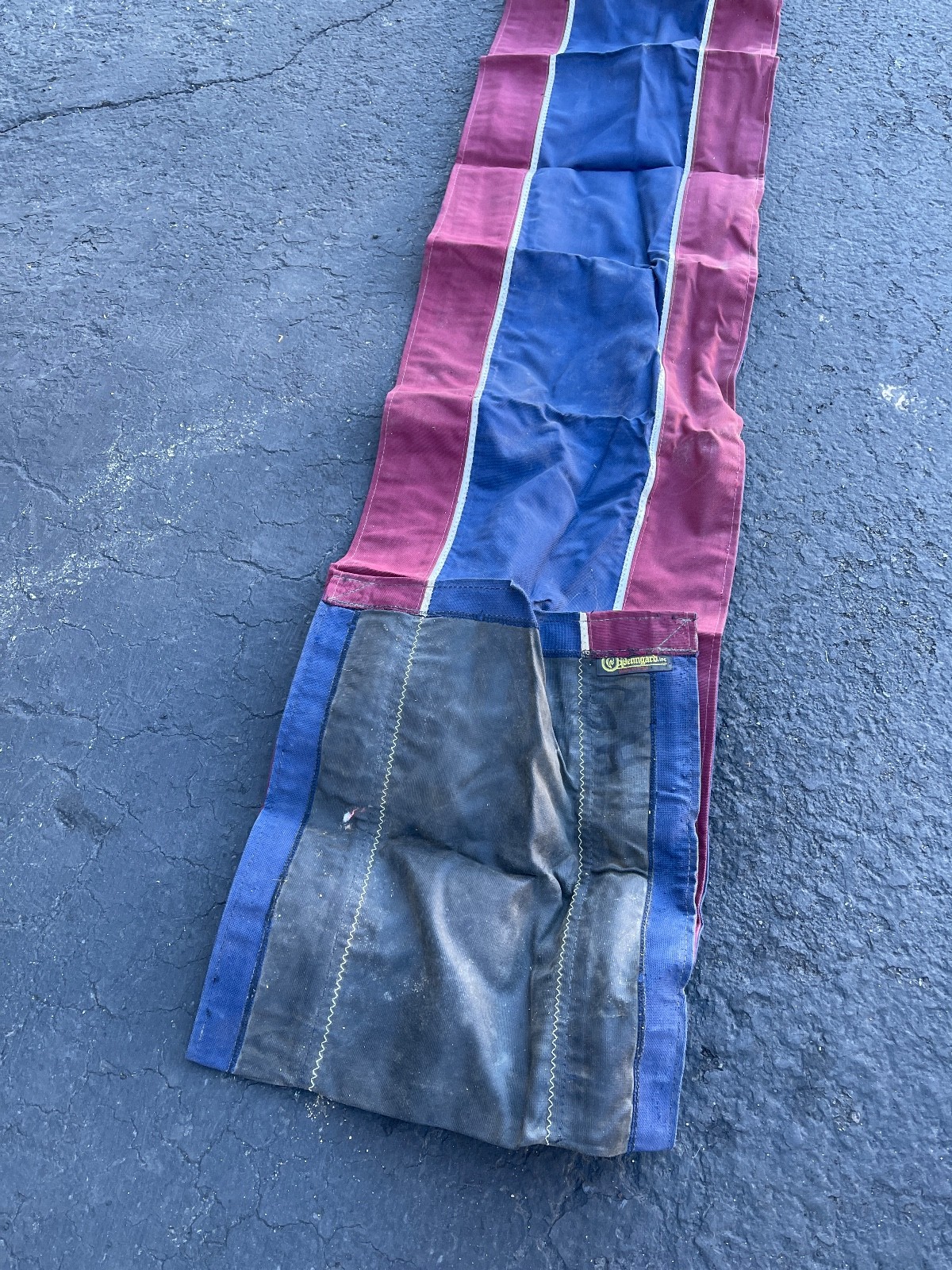 Vintage Penngard Canvas Runner 132in x 15in Harris Show Horses Maroon Blue USA - Image 8