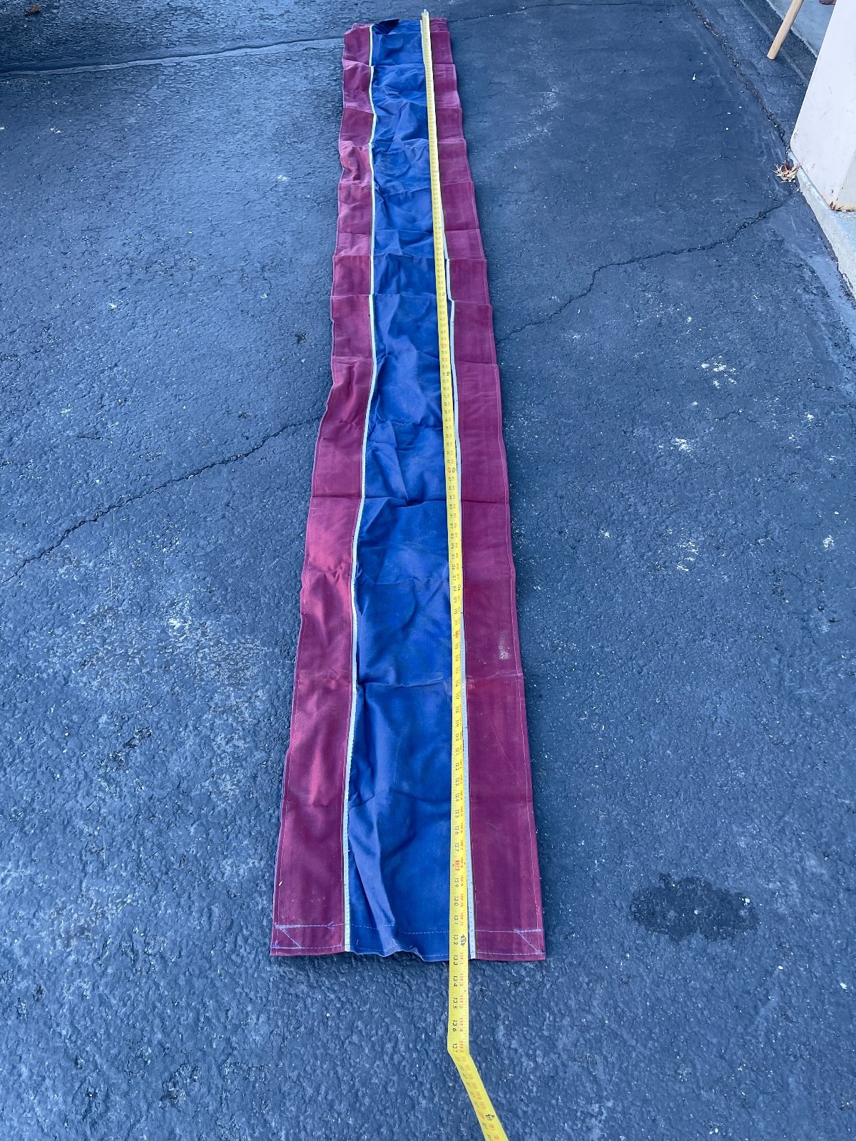 Vintage Penngard Canvas Runner 132in x 15in Harris Show Horses Maroon Blue USA - Image 9