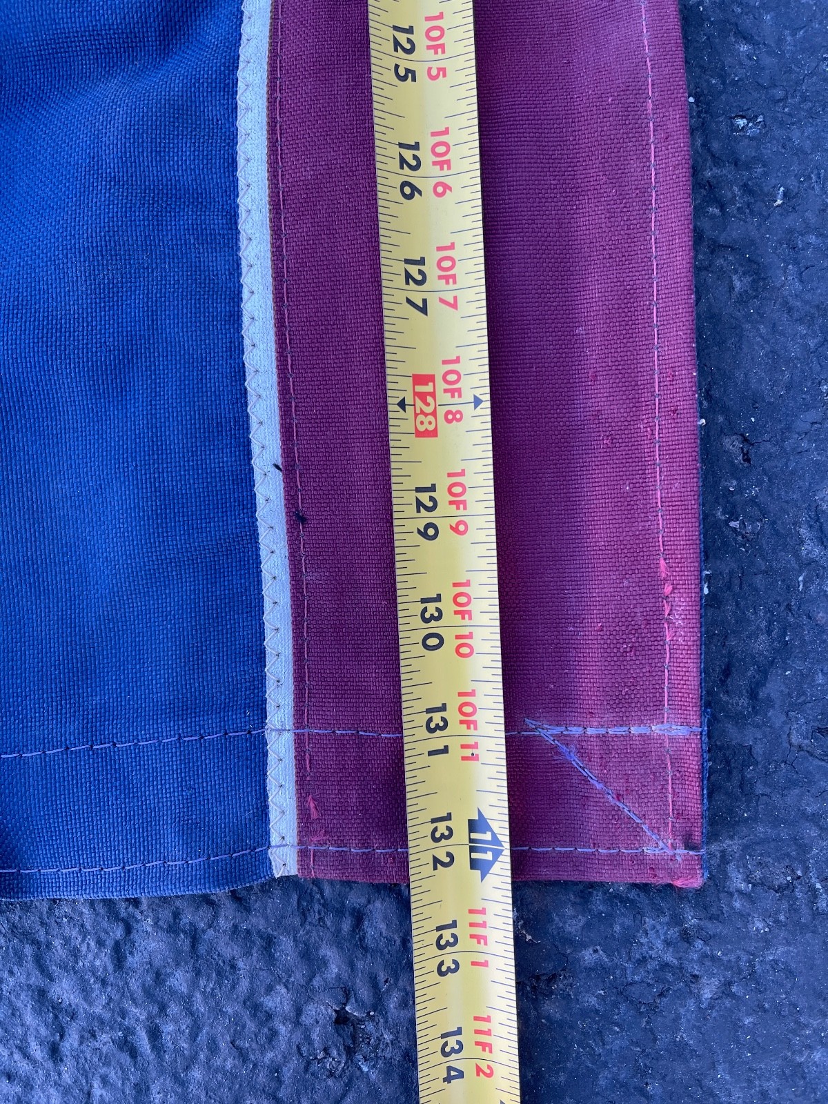 Vintage Penngard Canvas Runner 132in x 15in Harris Show Horses Maroon Blue USA - Image 11