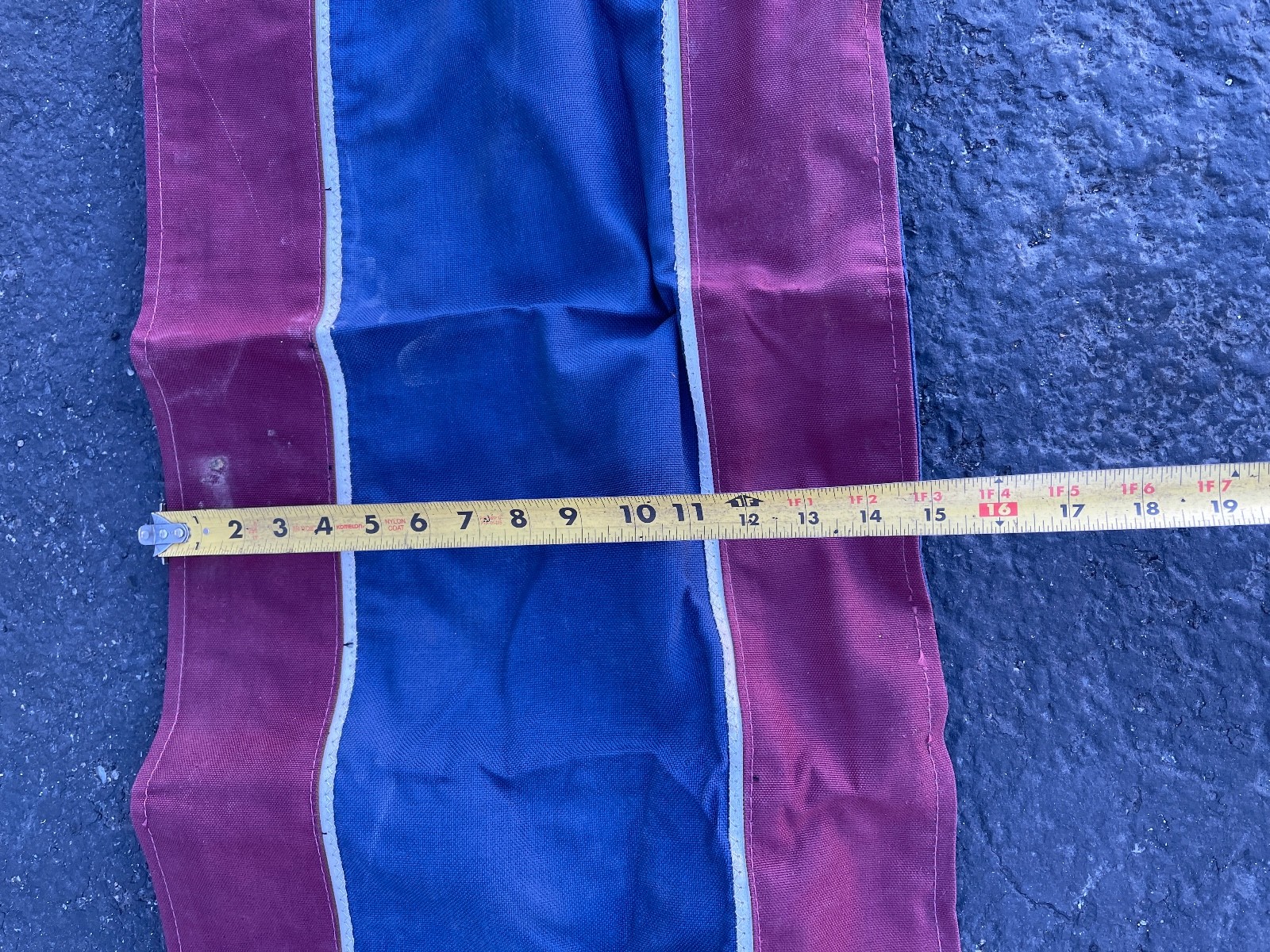 Vintage Penngard Canvas Runner 132in x 15in Harris Show Horses Maroon Blue USA - Image 12