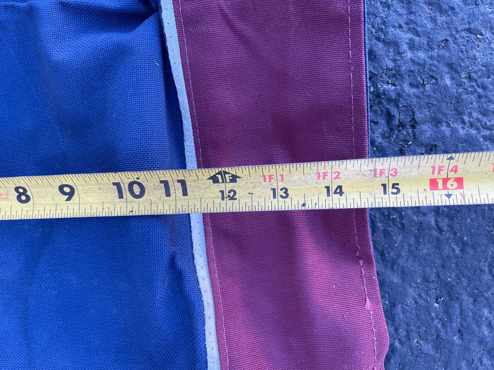 Vintage Penngard Canvas Runner 132in x 15in Harris Show Horses Maroon Blue USA - Image 13