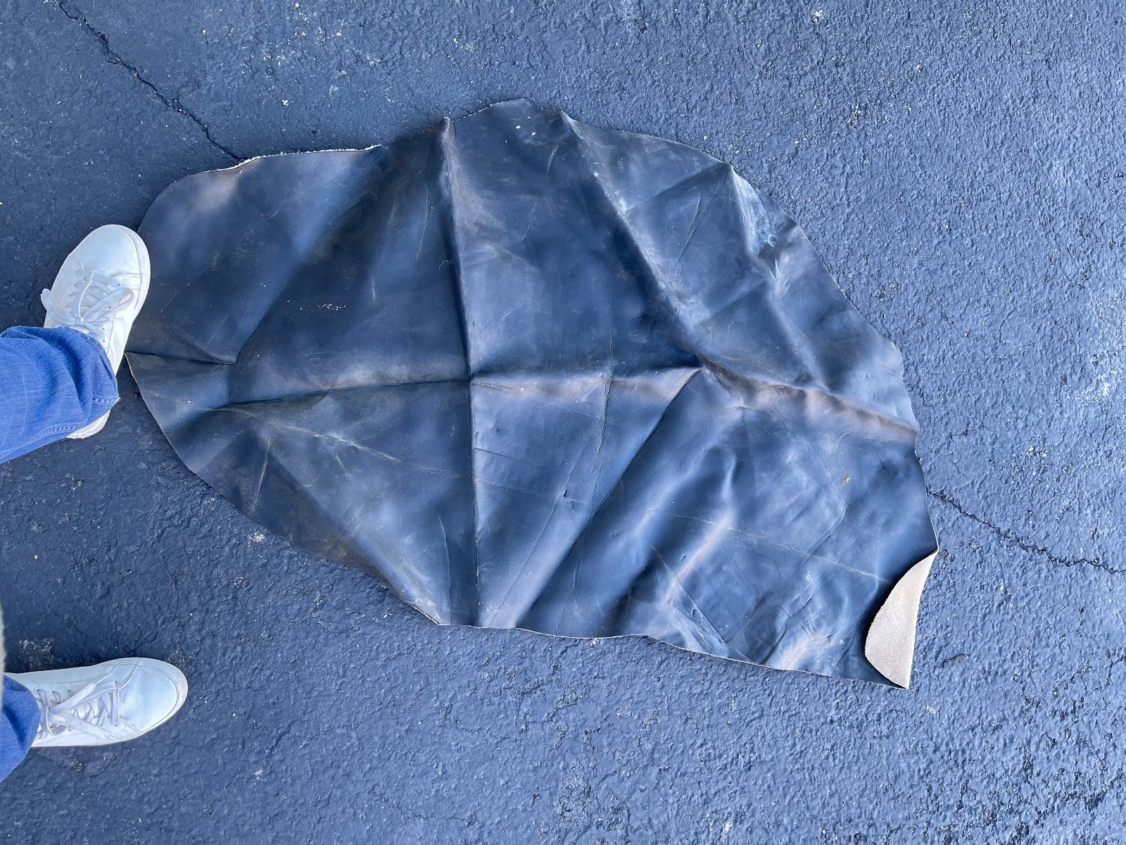 Vintage Leather Hide Saddle Underlay 50in x 30in Natural Tanned Piece - Image 9