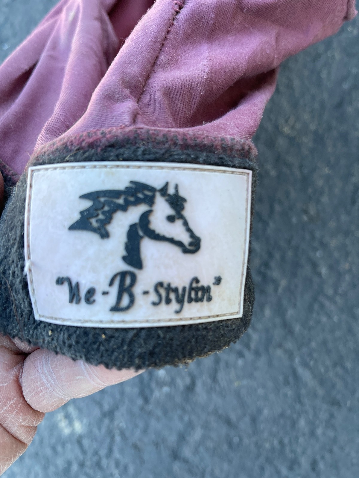 We-B-Stylin Pink Horse Hood Lycra Stretch Material FullFace Cover Worn Condition - Image 6