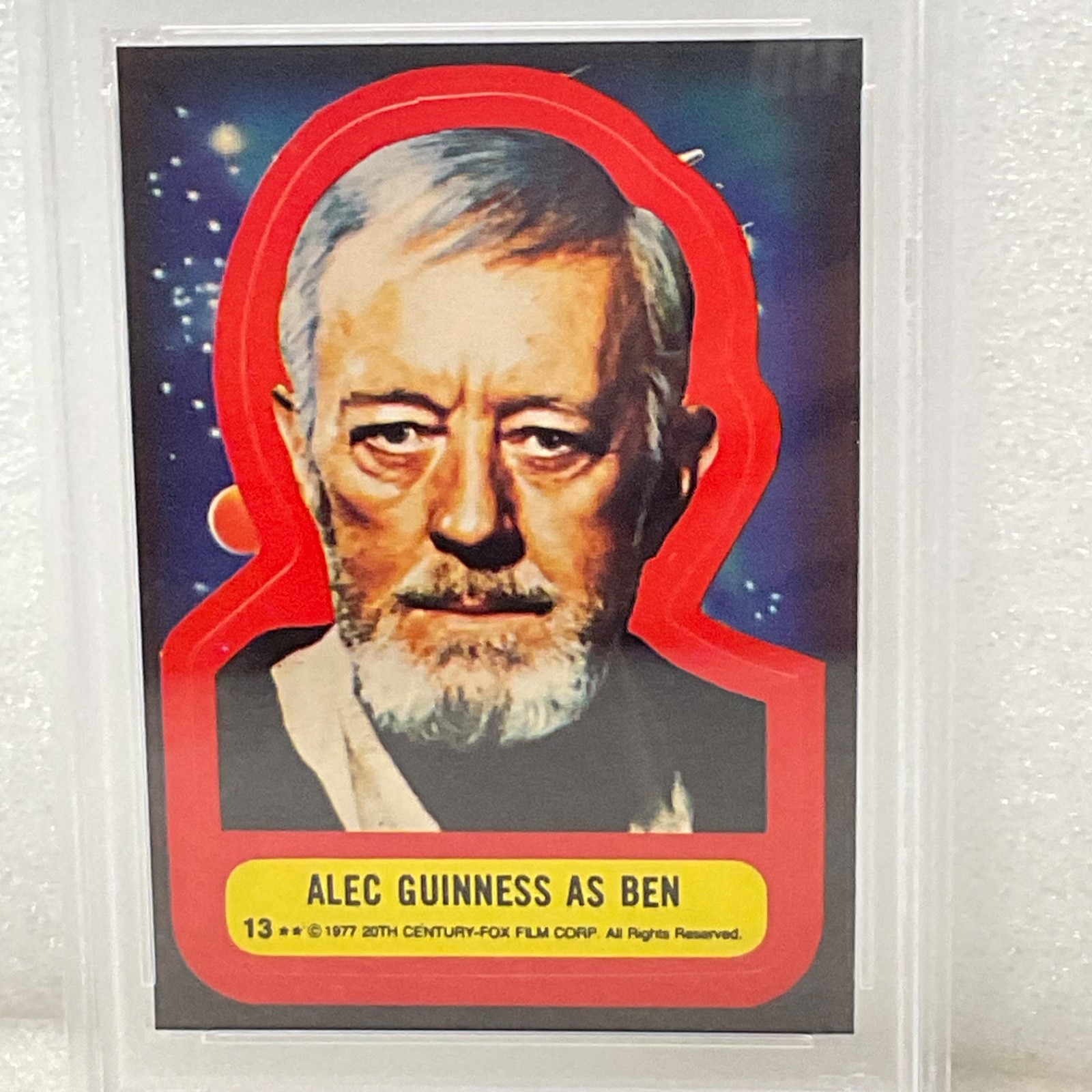 Star Wars 1977 Alec Guinness As Ben Sticker Card #13 PSA 7 CERT#151033807 - Image 4