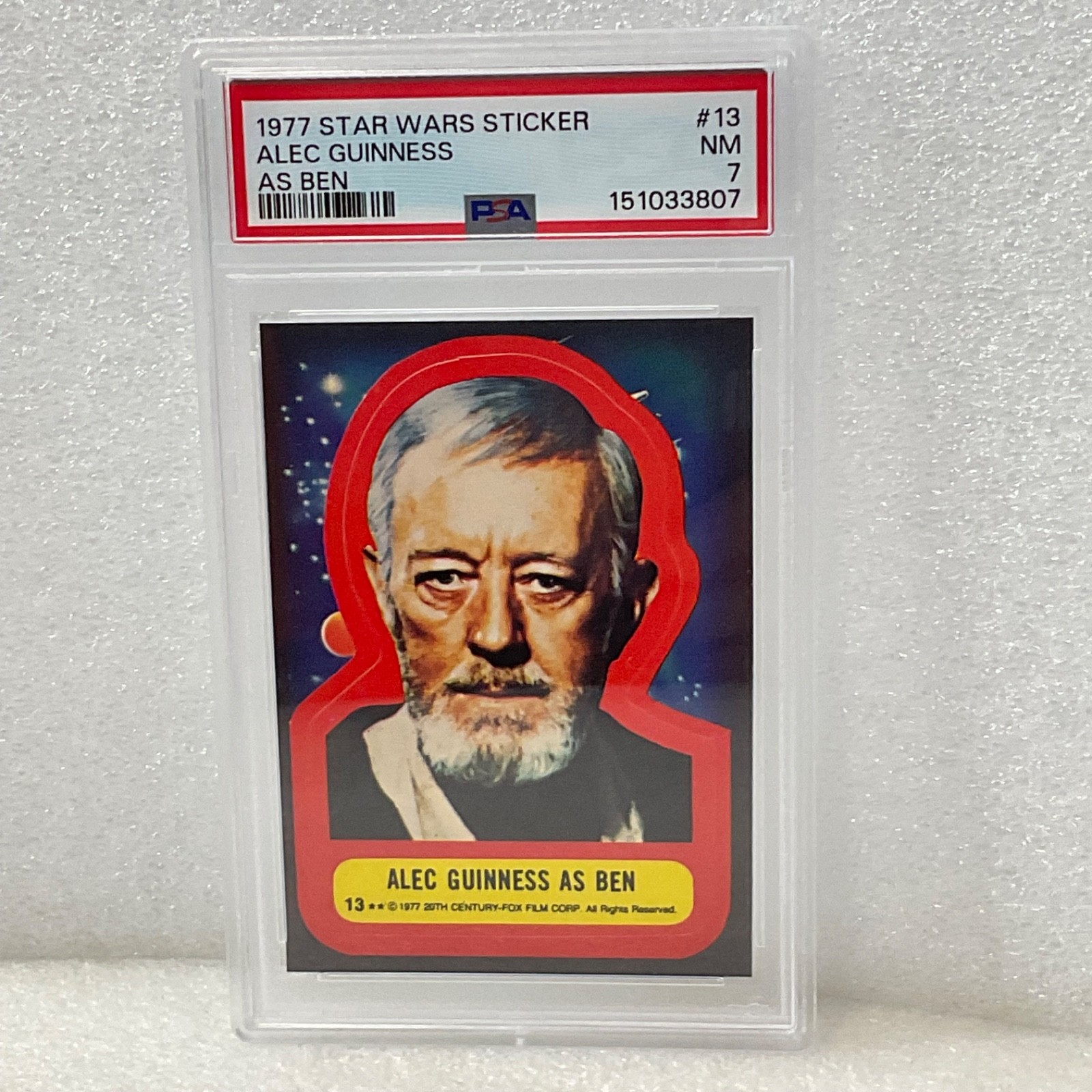 Star Wars 1977 Alec Guinness As Ben Sticker Card #13 PSA 7 CERT#151033807 - Image 3