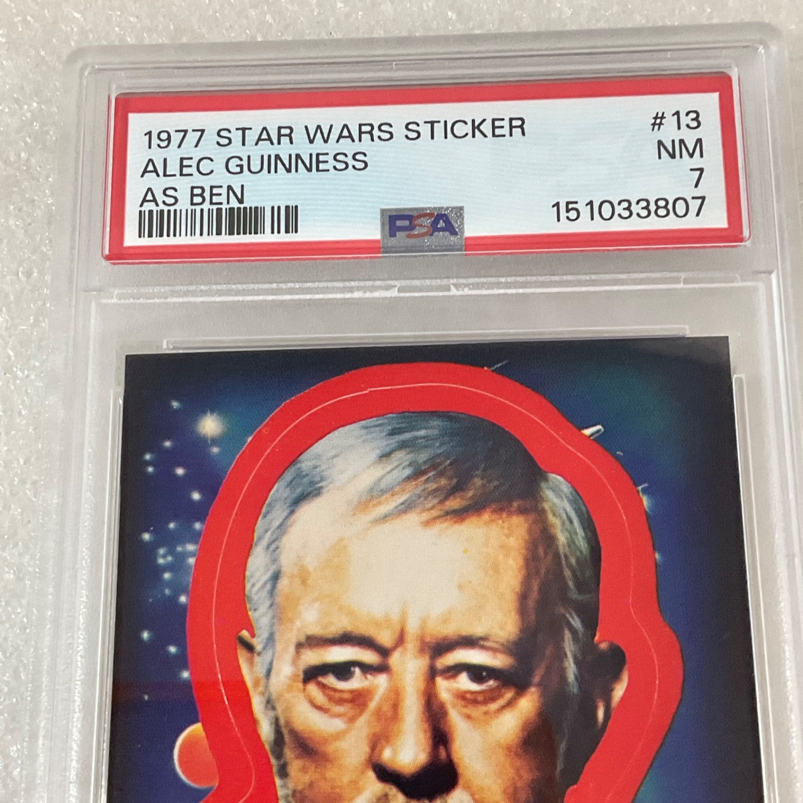 Star Wars 1977 Alec Guinness As Ben Sticker Card #13 PSA 7 CERT#151033807 - Image 7