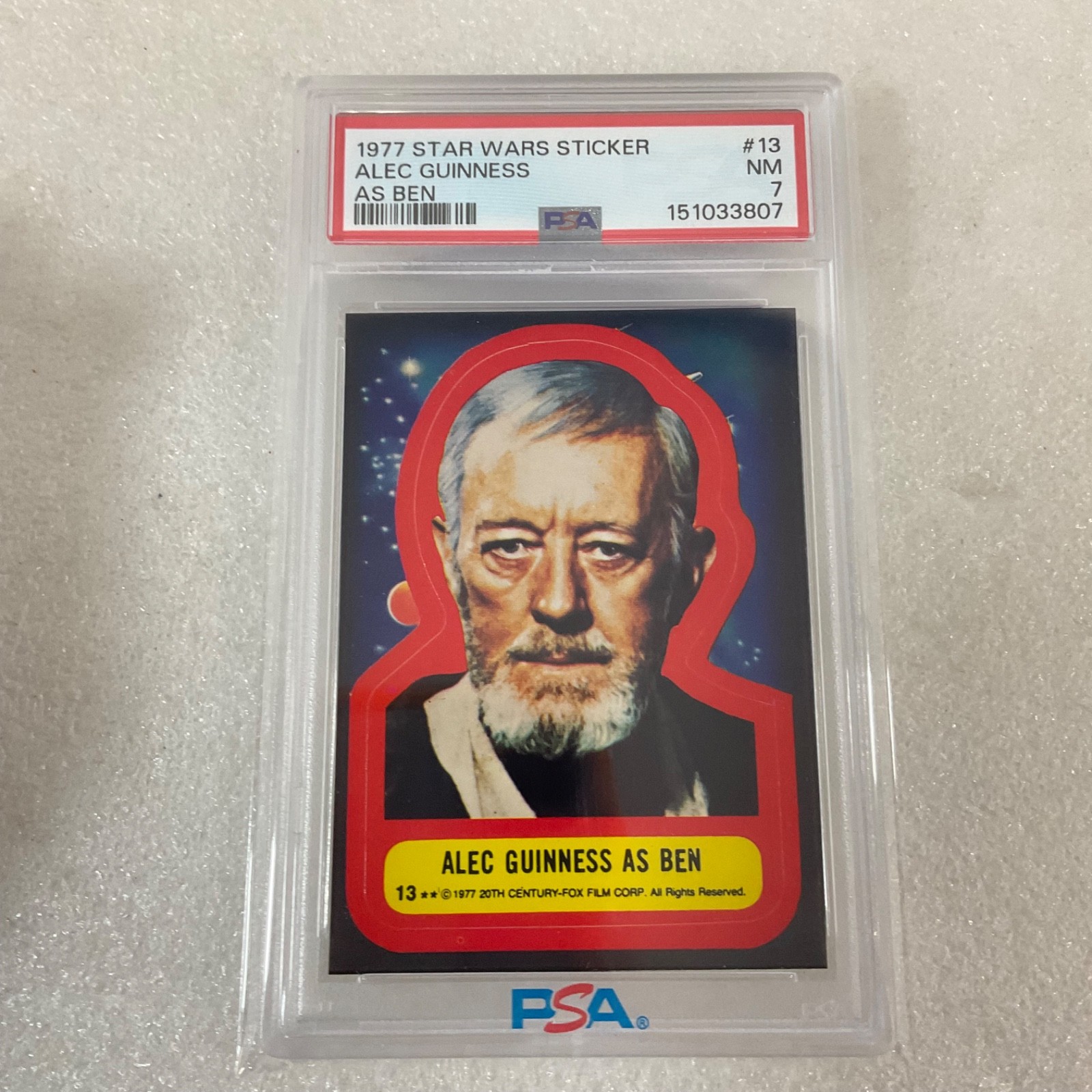 Star Wars 1977 Alec Guinness As Ben Sticker Card #13 PSA 7 CERT#151033807 - Image 22