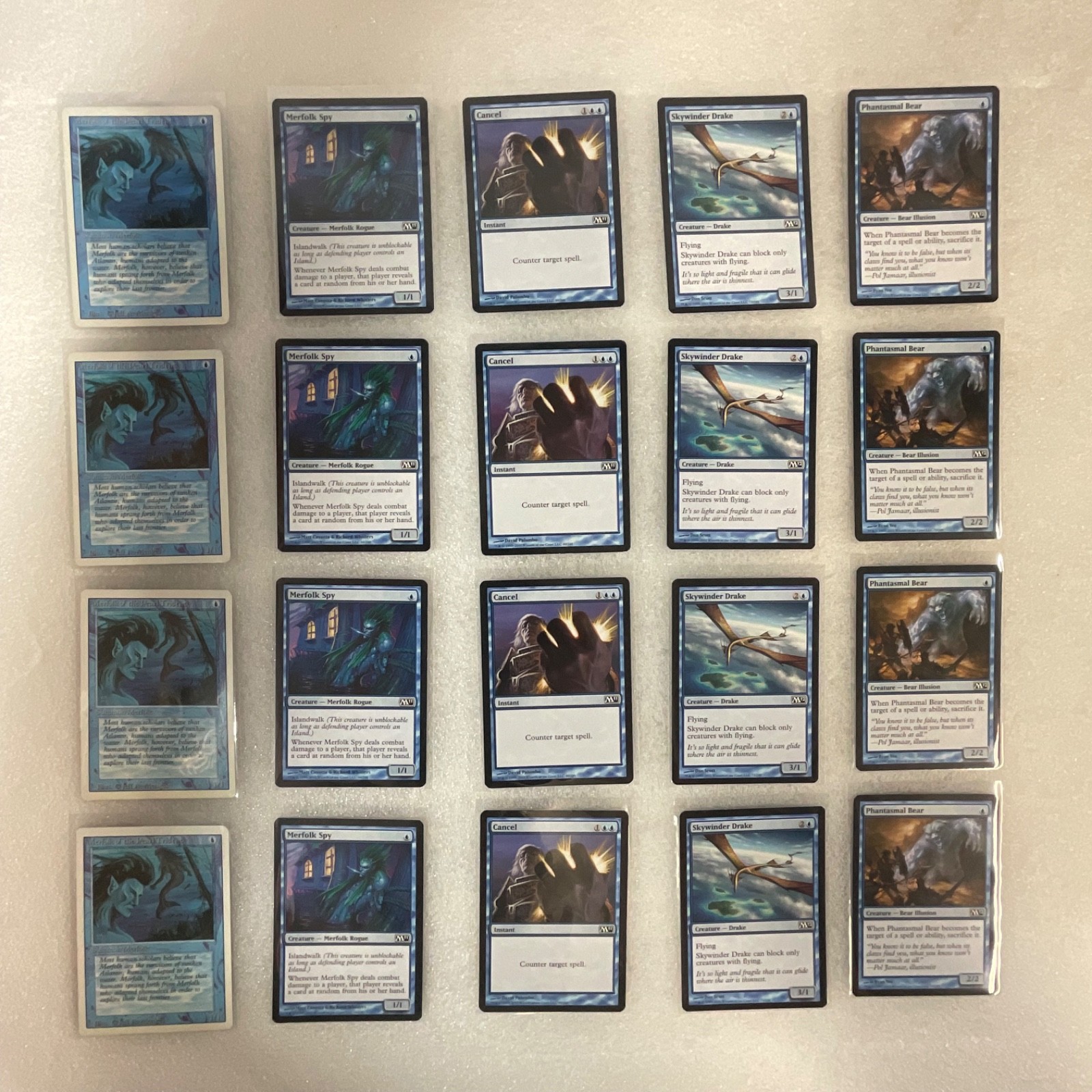 MTG 20 Card Blue Lot Revised M11 M12 Merfolk Spy Cancel - Image 1