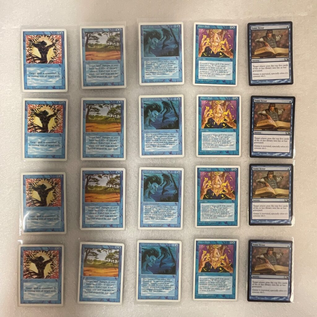 MTG 20 Card Blue Lot Revised & M11 Spell Blast Power Sink - Image 1