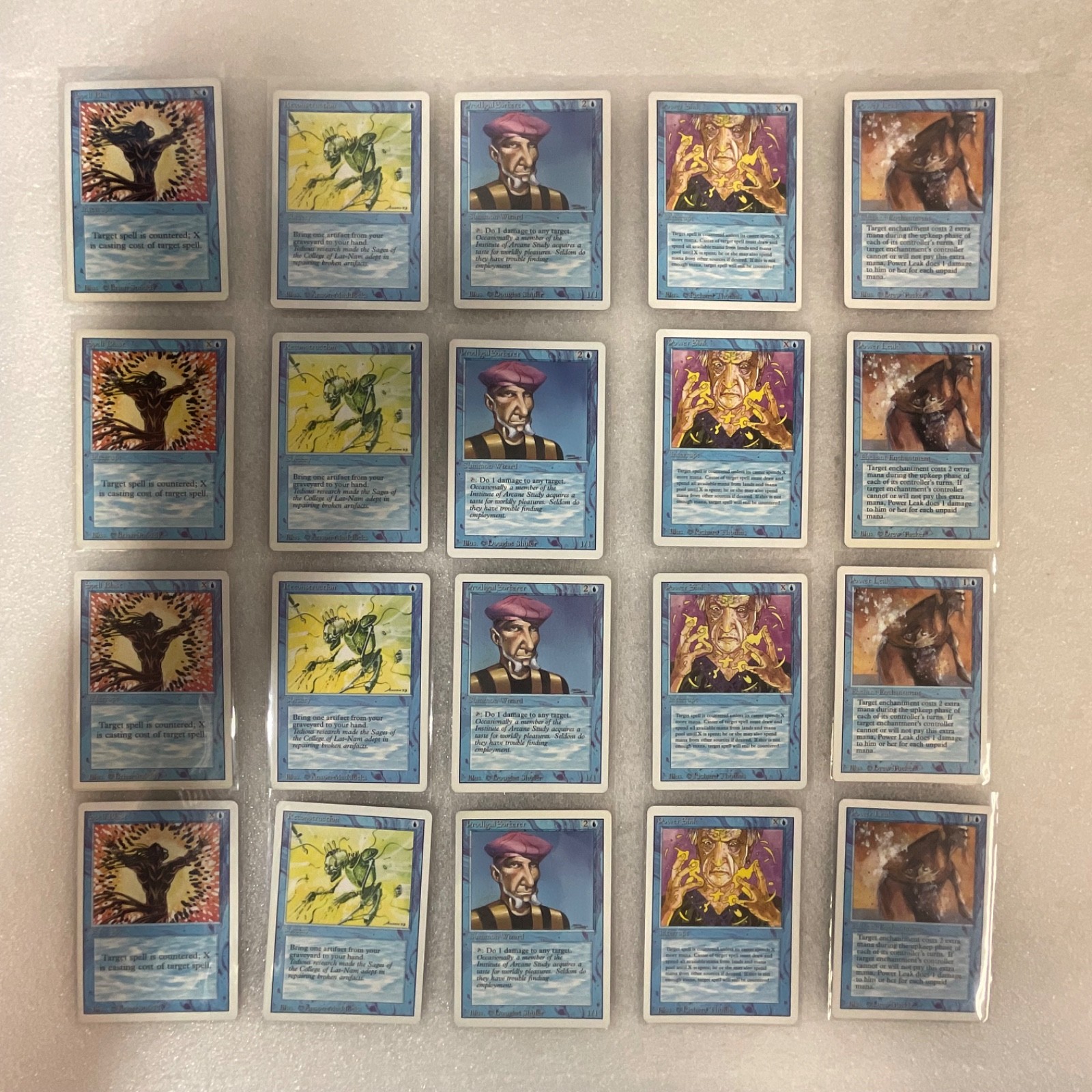 MTG 20 Card Blue Lot Revised 3ED Prodigal Sorcerer Power Sink - Image 1