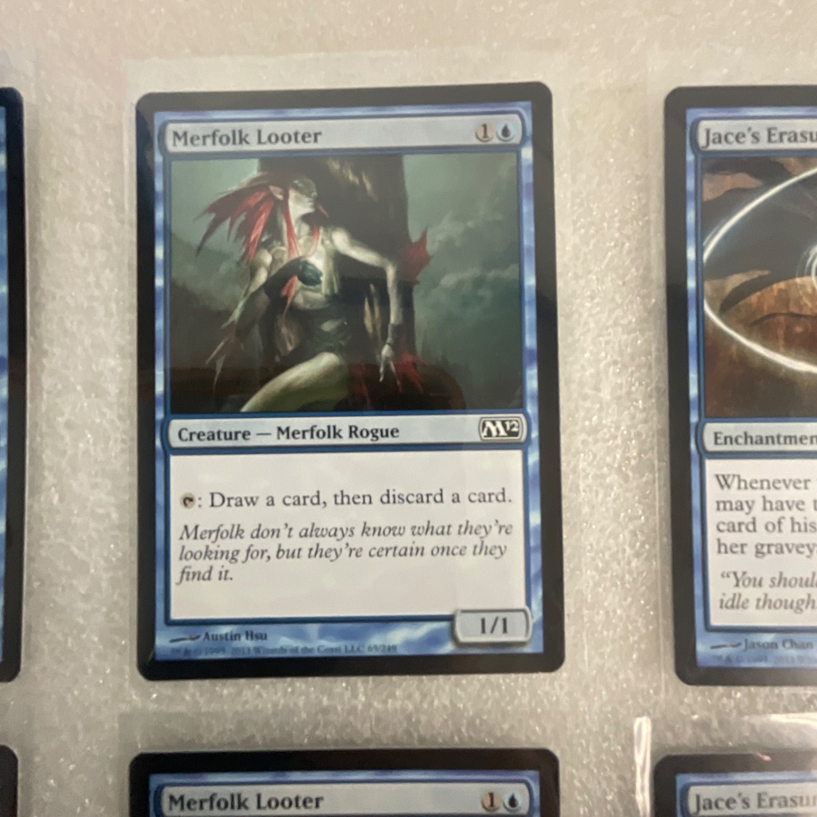 MTG 20 Card Blue Lot M12 Merfolk Looter Jace’s Erasure Playset - Image 10