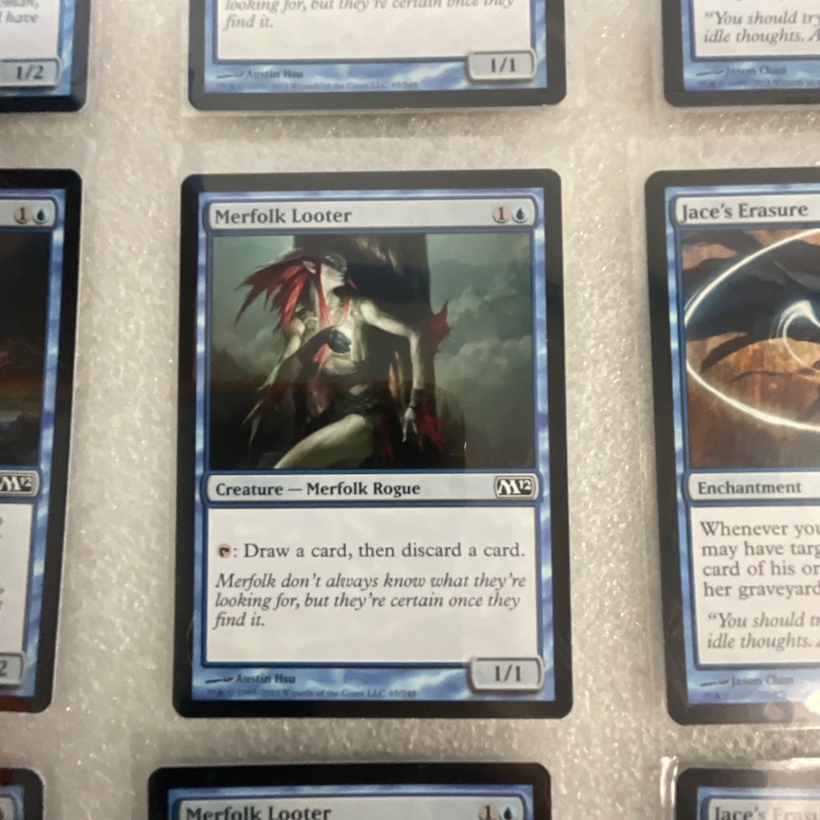 MTG 20 Card Blue Lot M12 Merfolk Looter Jace’s Erasure Playset - Image 9