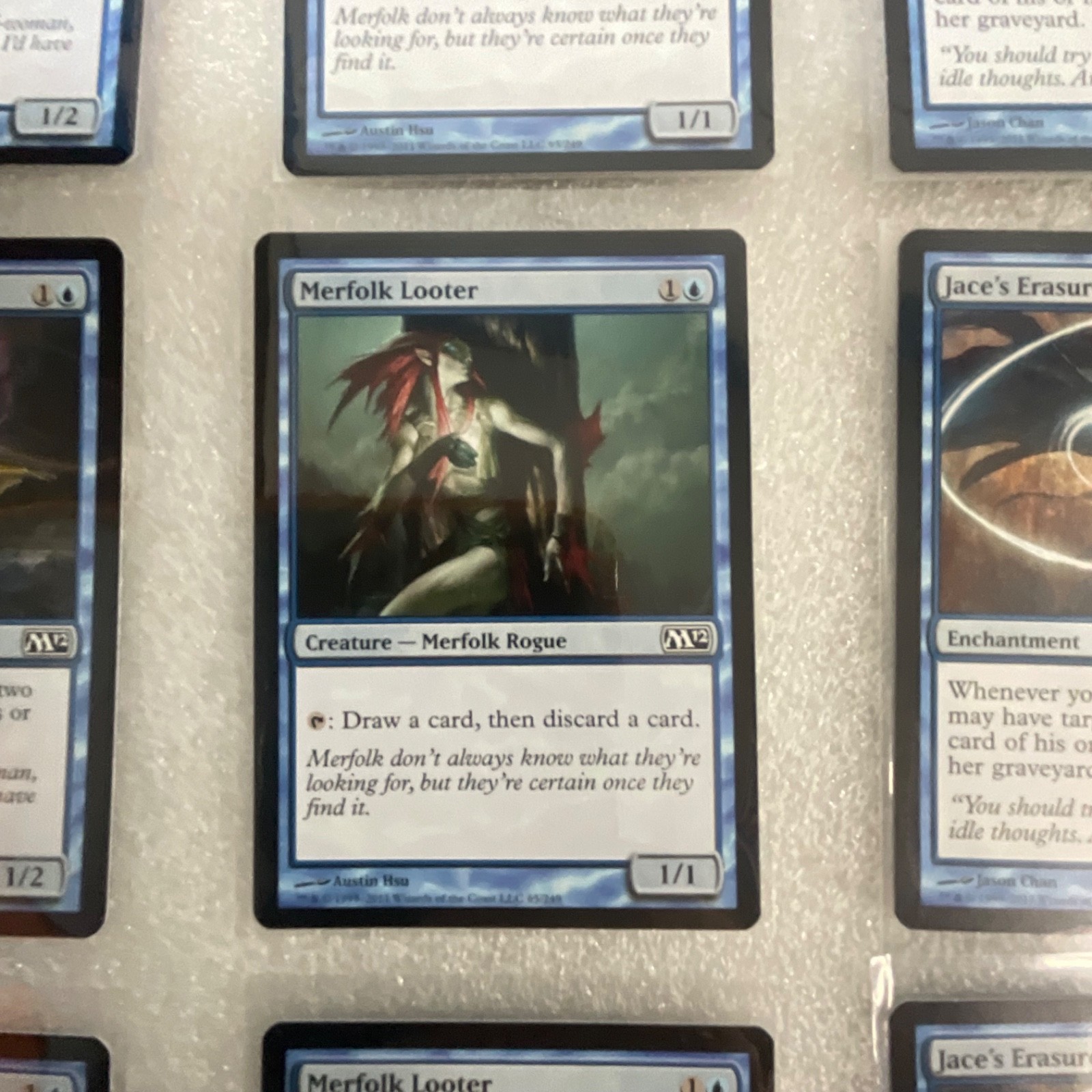 MTG 20 Card Blue Lot M12 Merfolk Looter Jace’s Erasure Playset - Image 8