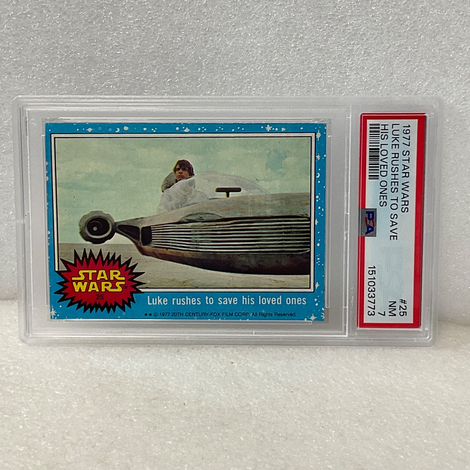 1977 Star Wars Luke Rushes Save Loved Ones #25 PSA 7 CERT#151033773 - Image 4