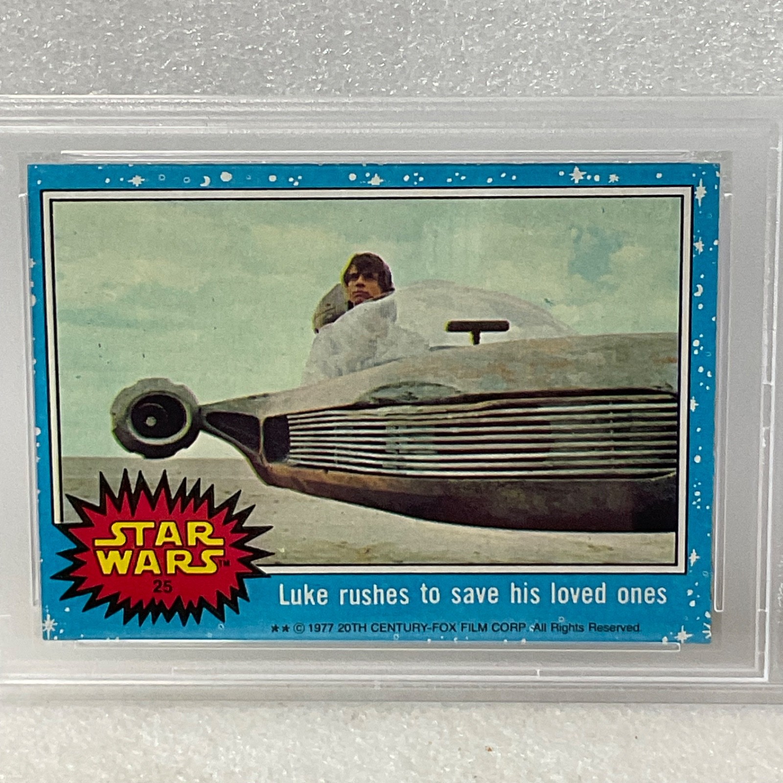 1977 Star Wars Luke Rushes Save Loved Ones #25 PSA 7 CERT#151033773 - Image 5