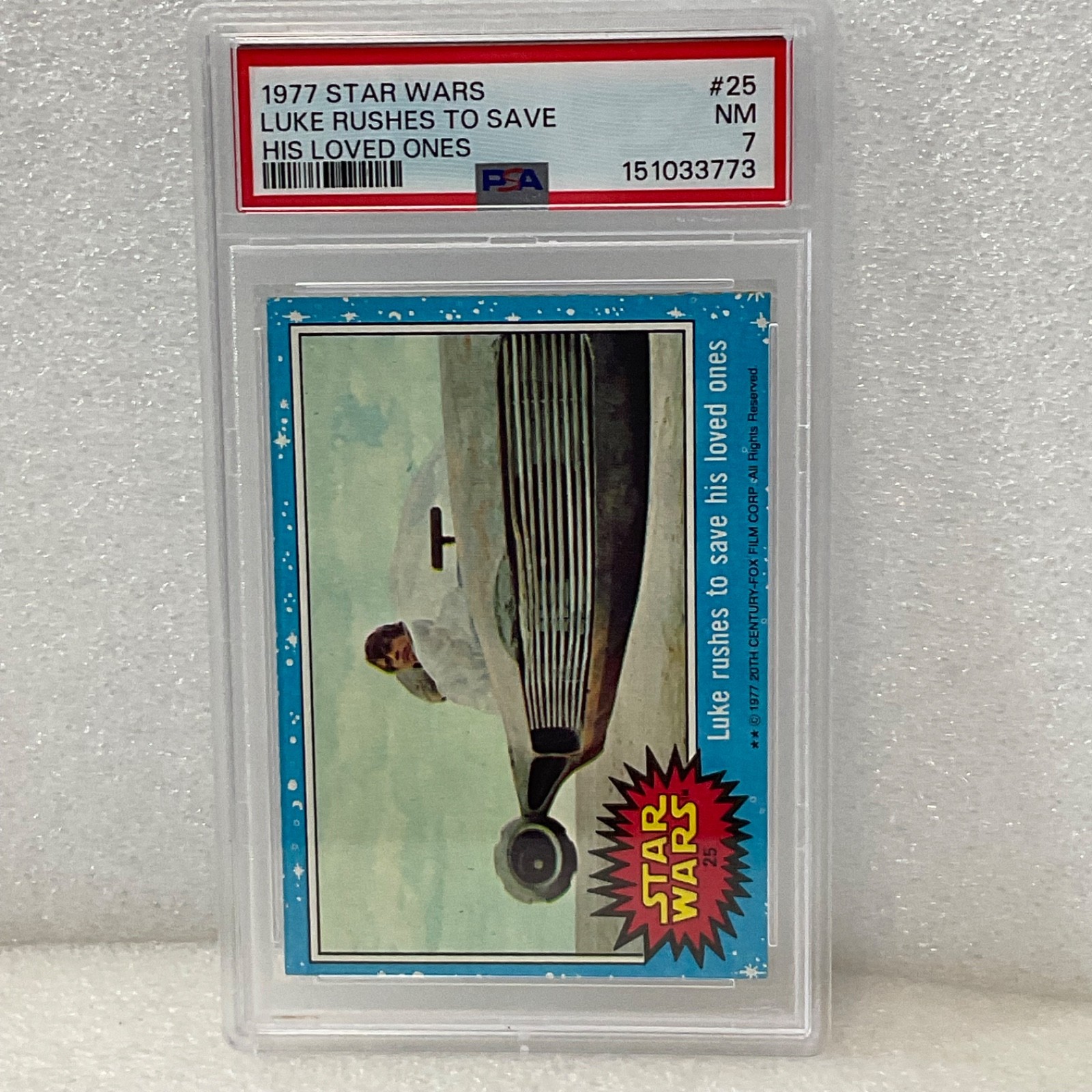 1977 Star Wars Luke Rushes Save Loved Ones #25 PSA 7 CERT#151033773 - Image 6