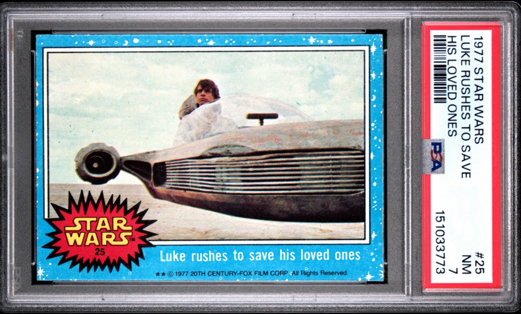 1977 Star Wars Luke Rushes Save Loved Ones #25 PSA 7 CERT#151033773 - Image 1