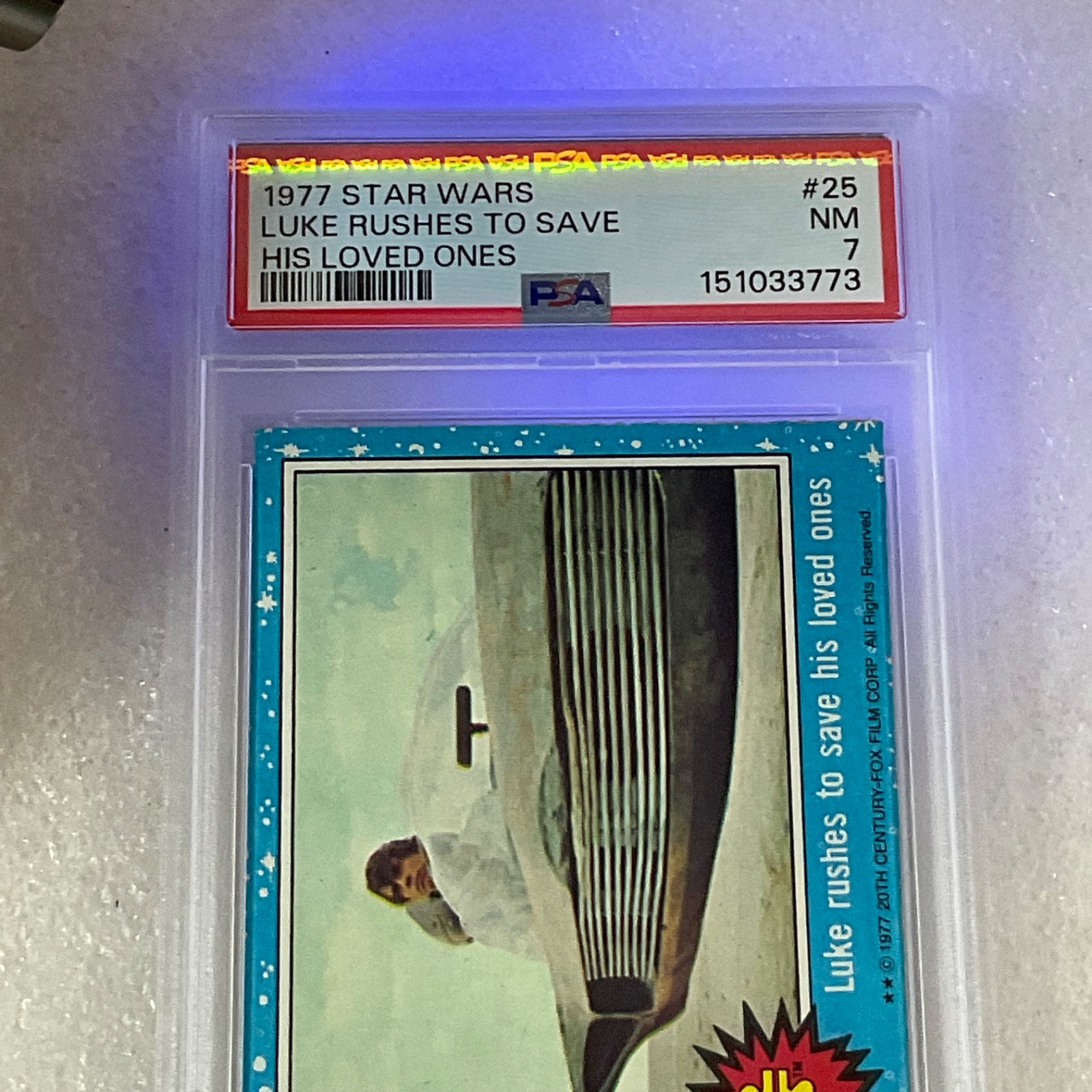 1977 Star Wars Luke Rushes Save Loved Ones #25 PSA 7 CERT#151033773 - Image 21