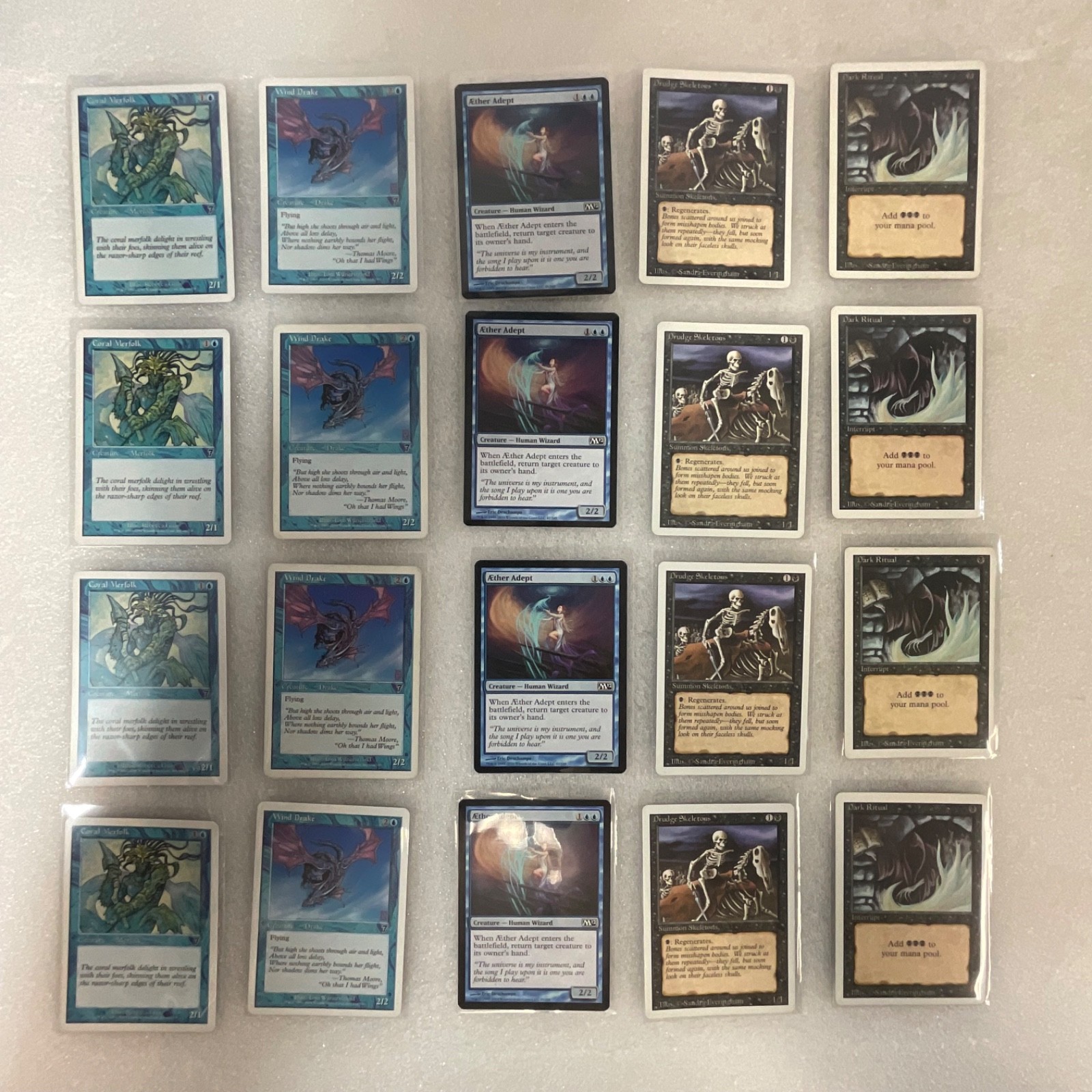 MTG 20 Card Blue Black Lot 7ED M12 Mixed Coral Merfolk Dark Ritual - Image 1