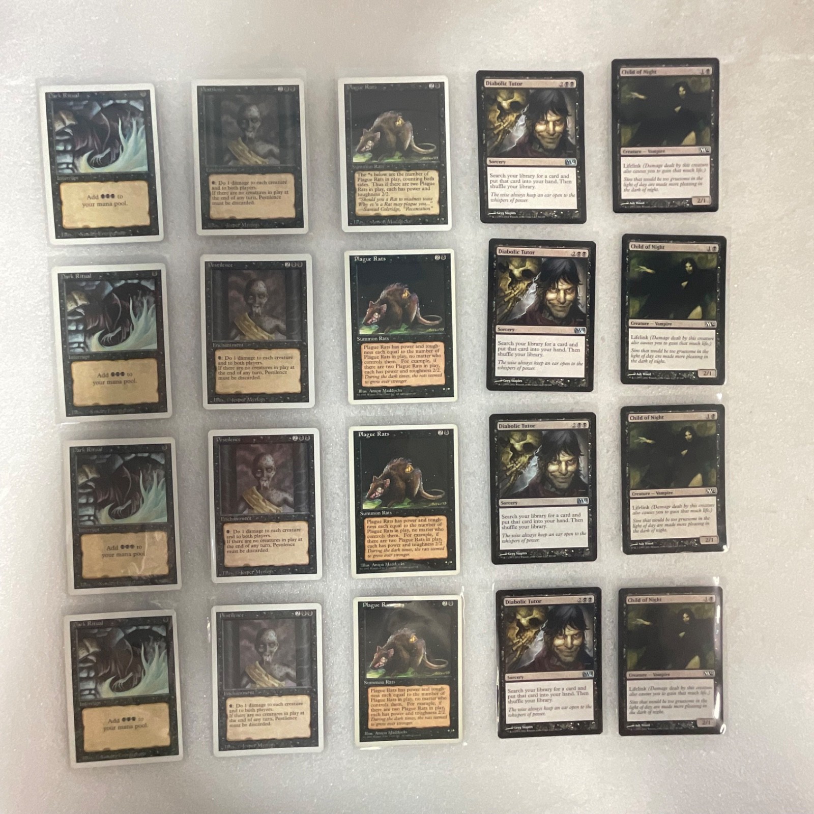 MTG 20 Card Black Lot Revised 3ED Drain Life Dark Ritual Terror - Image 1