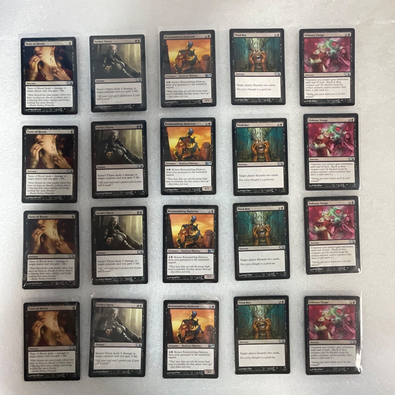 MTG 20 Card Black Lot Magic 2012 M12 Reassembling Skeleton - Image 1