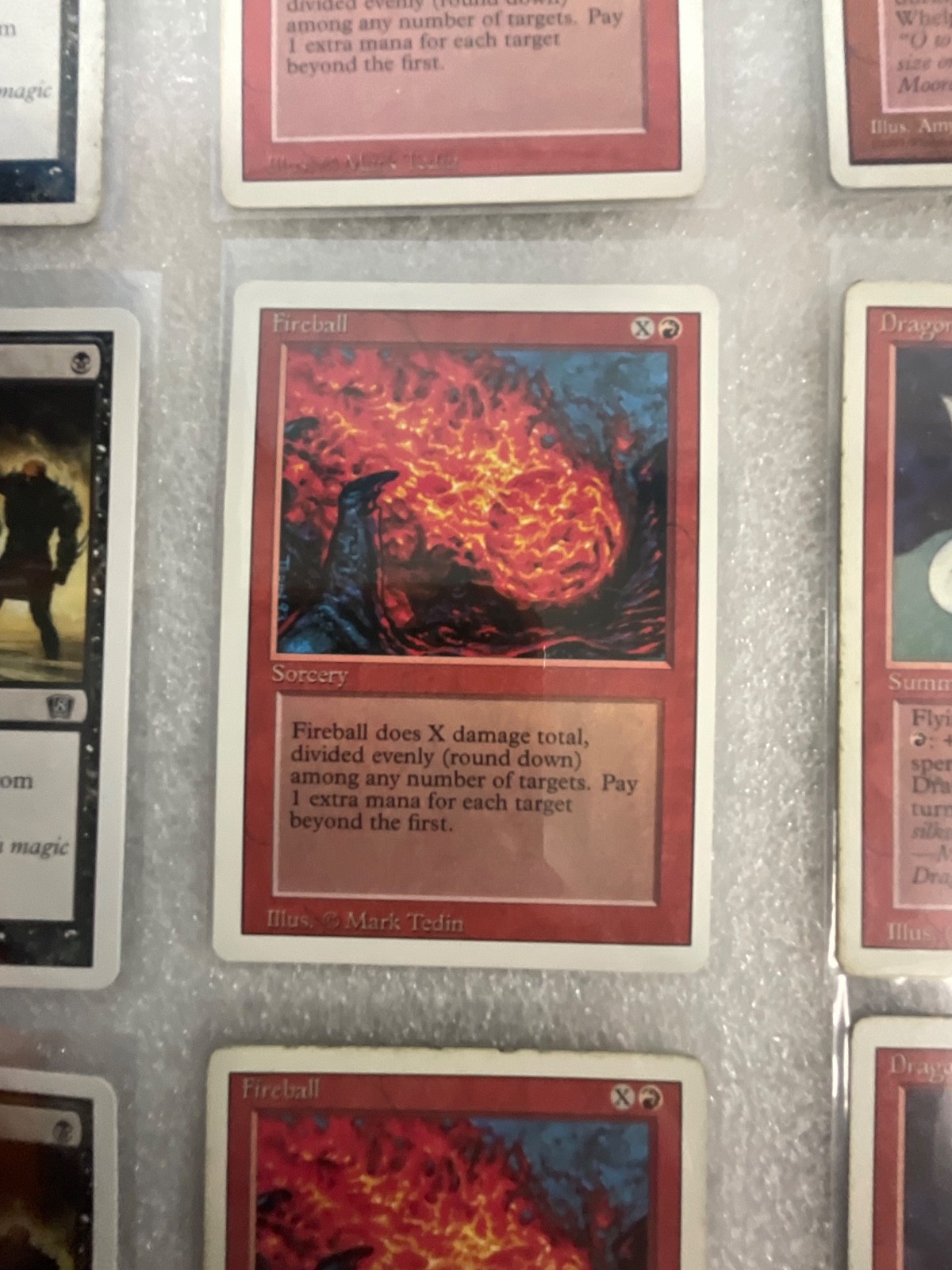 MTG 20 Card Lot Mixed Revised/4ED & 8ED Fireball Dragon Whelp - Image 9