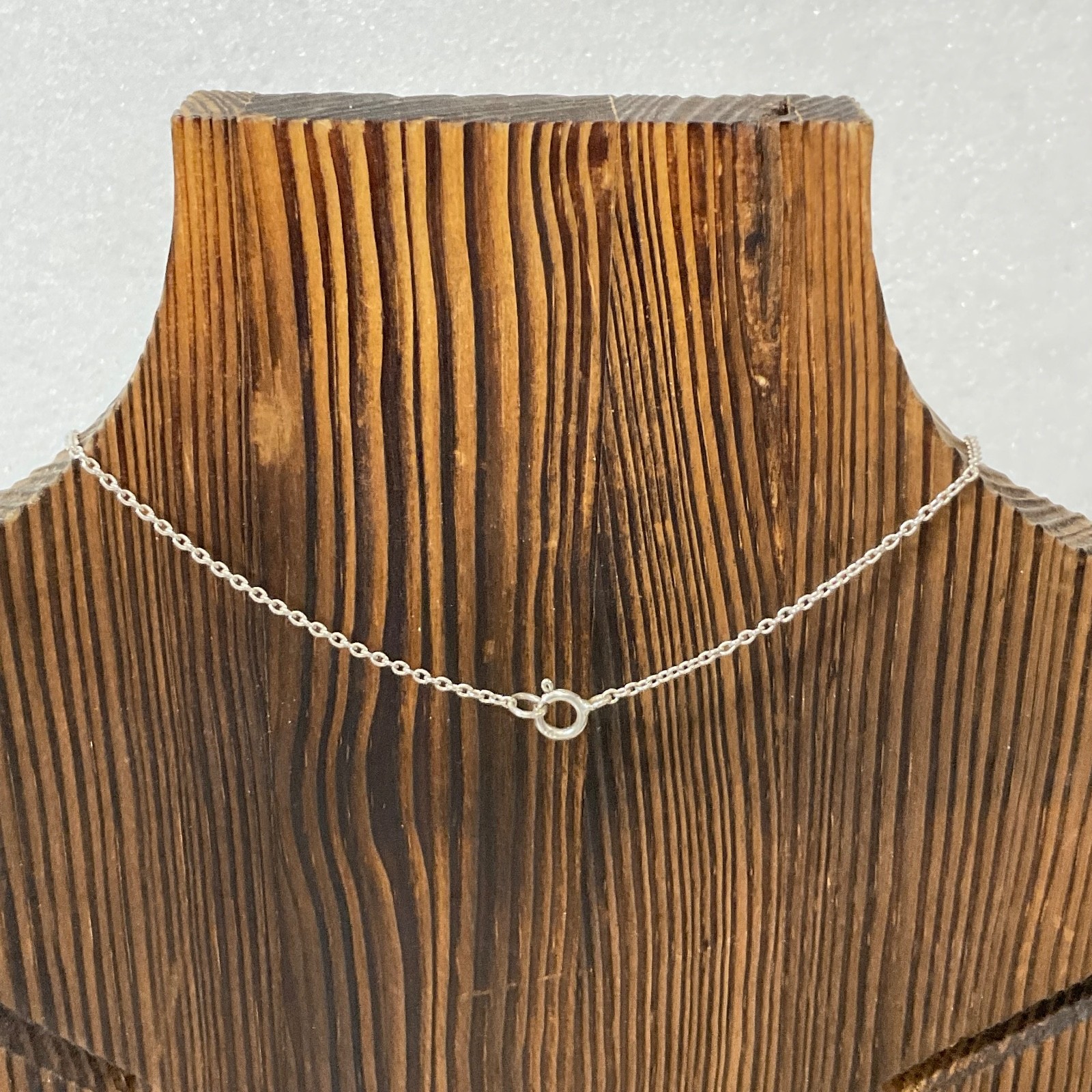 16in Sterling Silver Necklace Square Blue Gem Pendant 2.83g Minimalist Jewelry - Image 4