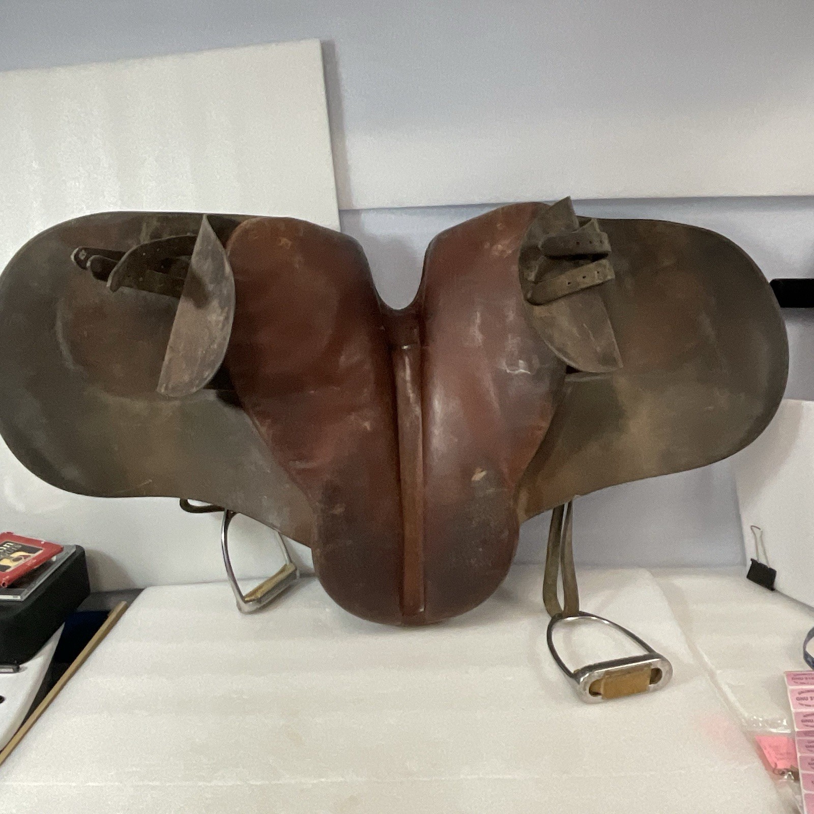 Walsall & London Barnsby England Leather English Saddle 21” Vintage Jumping - Image 2