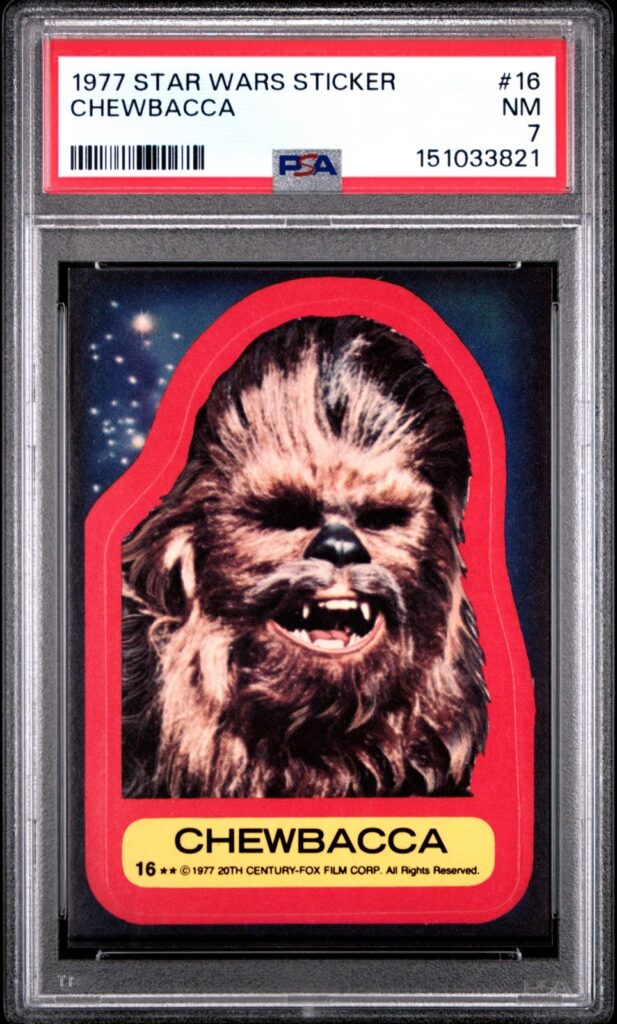 Star Wars 1977 Chewbacca Sticker Card #16 PSA 7 CERT#151033821 - Image 1