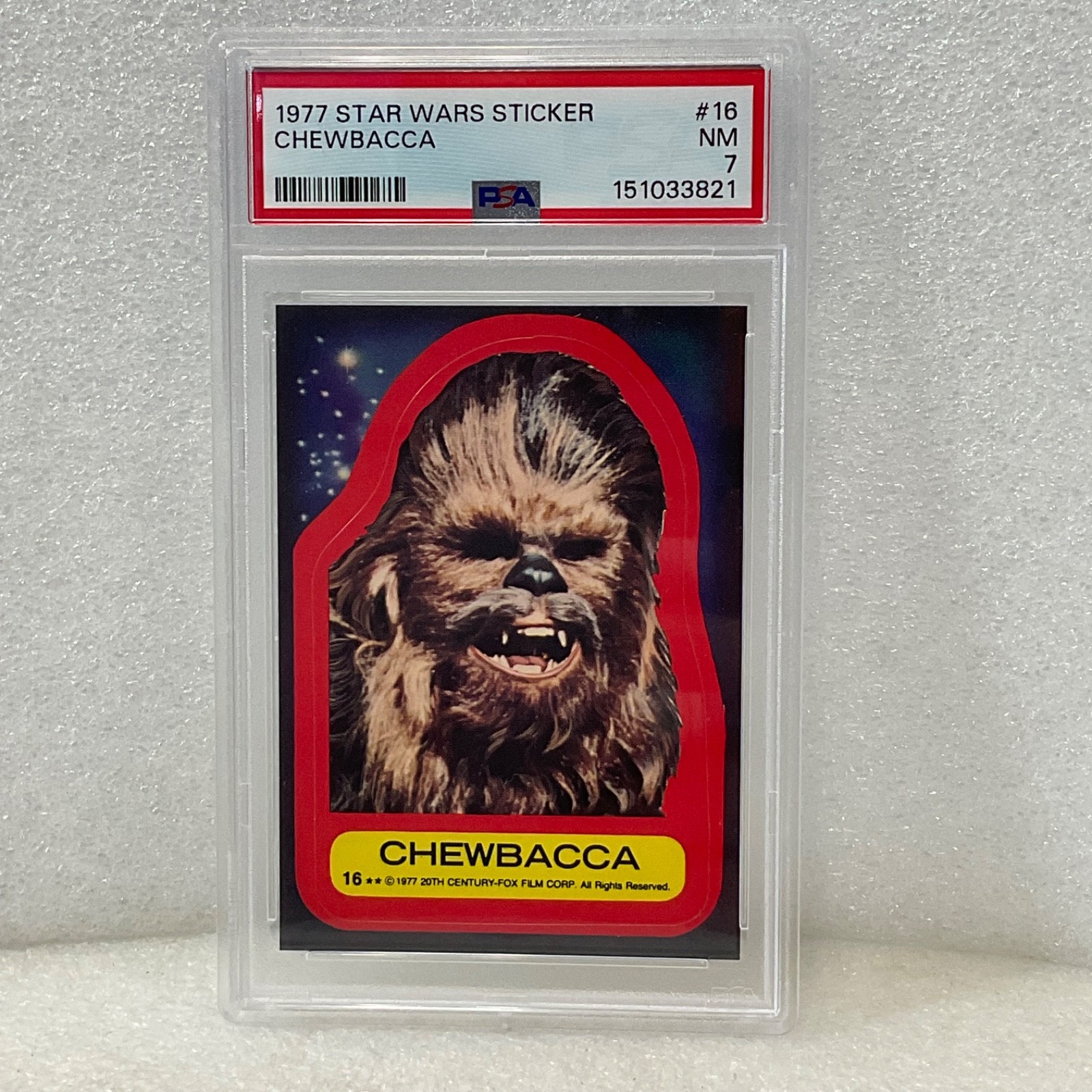 Star Wars 1977 Chewbacca Sticker Card #16 PSA 7 CERT#151033821 - Image 3