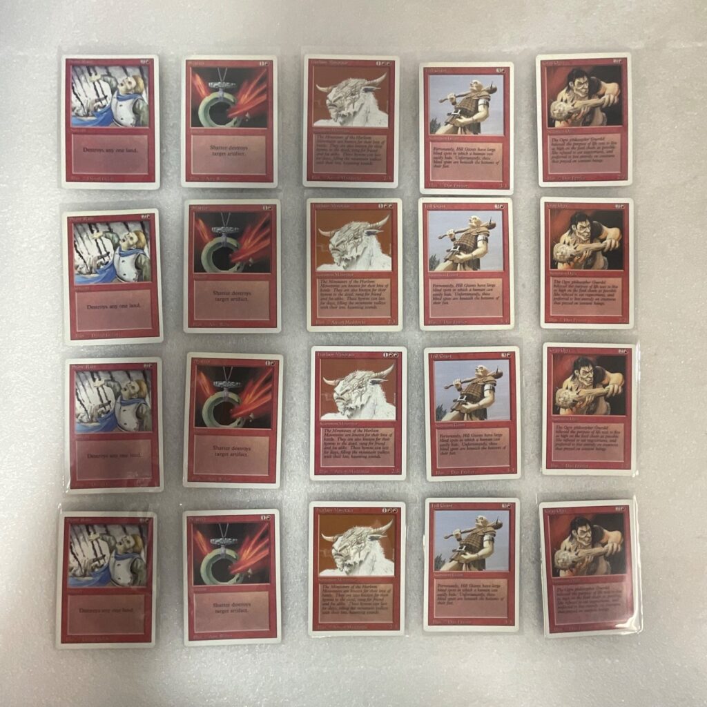 MTG 20-Card Revised Red Lot Stone Rain Shatter Hill Giant Minotaur - Image 1