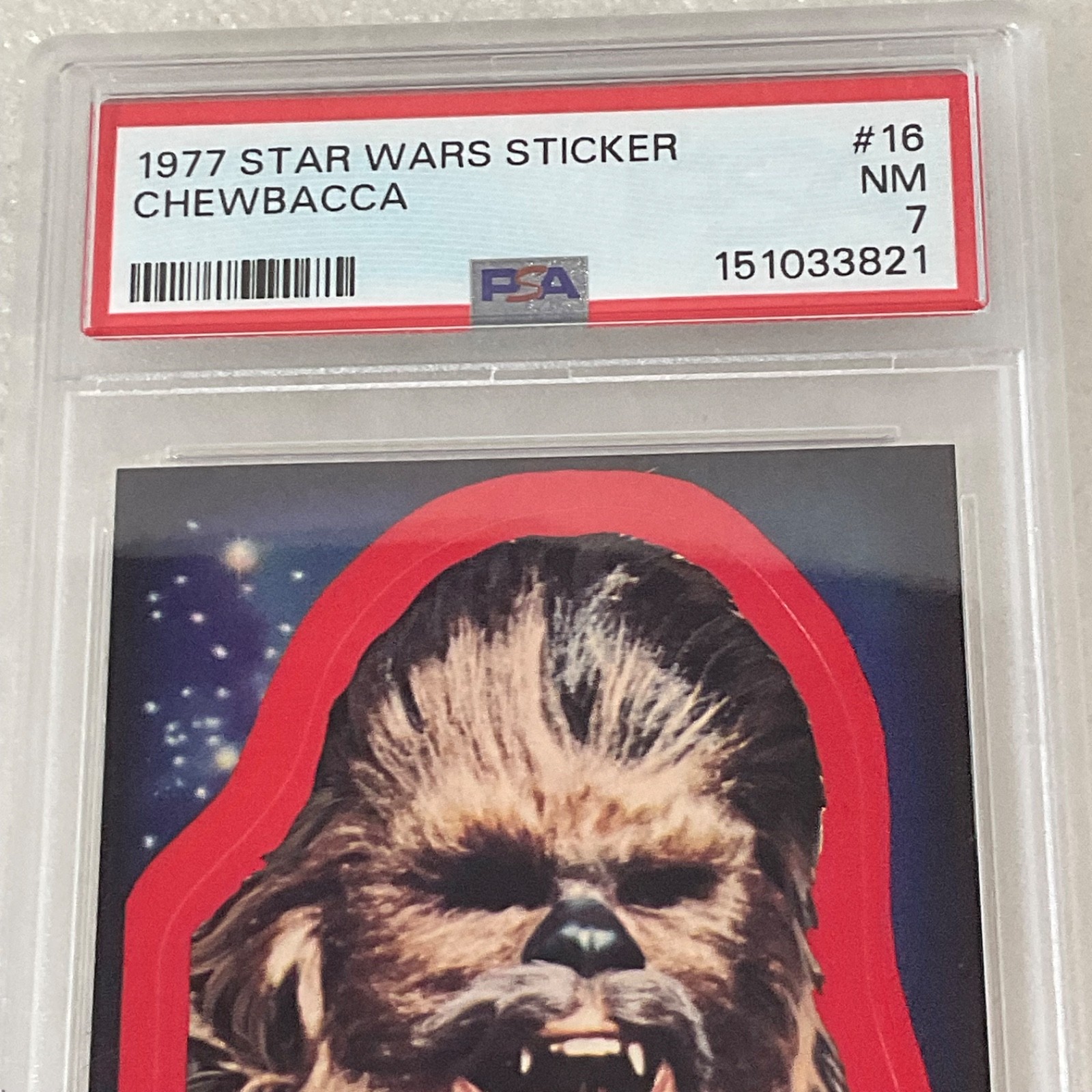 Star Wars 1977 Chewbacca Sticker Card #16 PSA 7 CERT#151033821 - Image 7