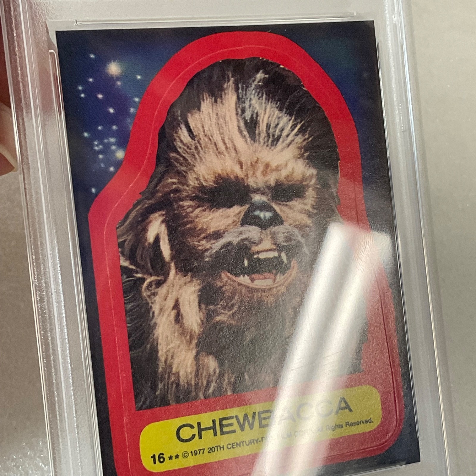 Star Wars 1977 Chewbacca Sticker Card #16 PSA 7 CERT#151033821 - Image 12
