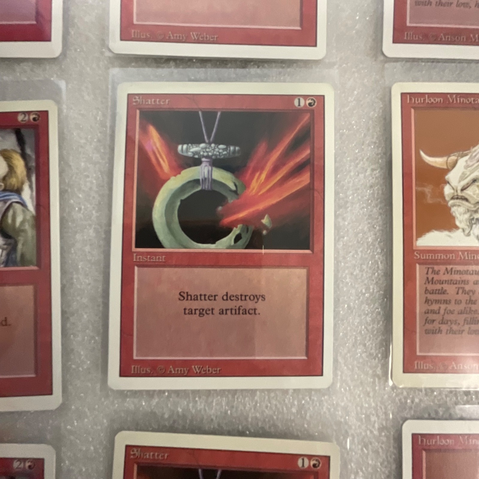 MTG 20-Card Revised Red Lot Stone Rain Shatter Hill Giant Minotaur - Image 9