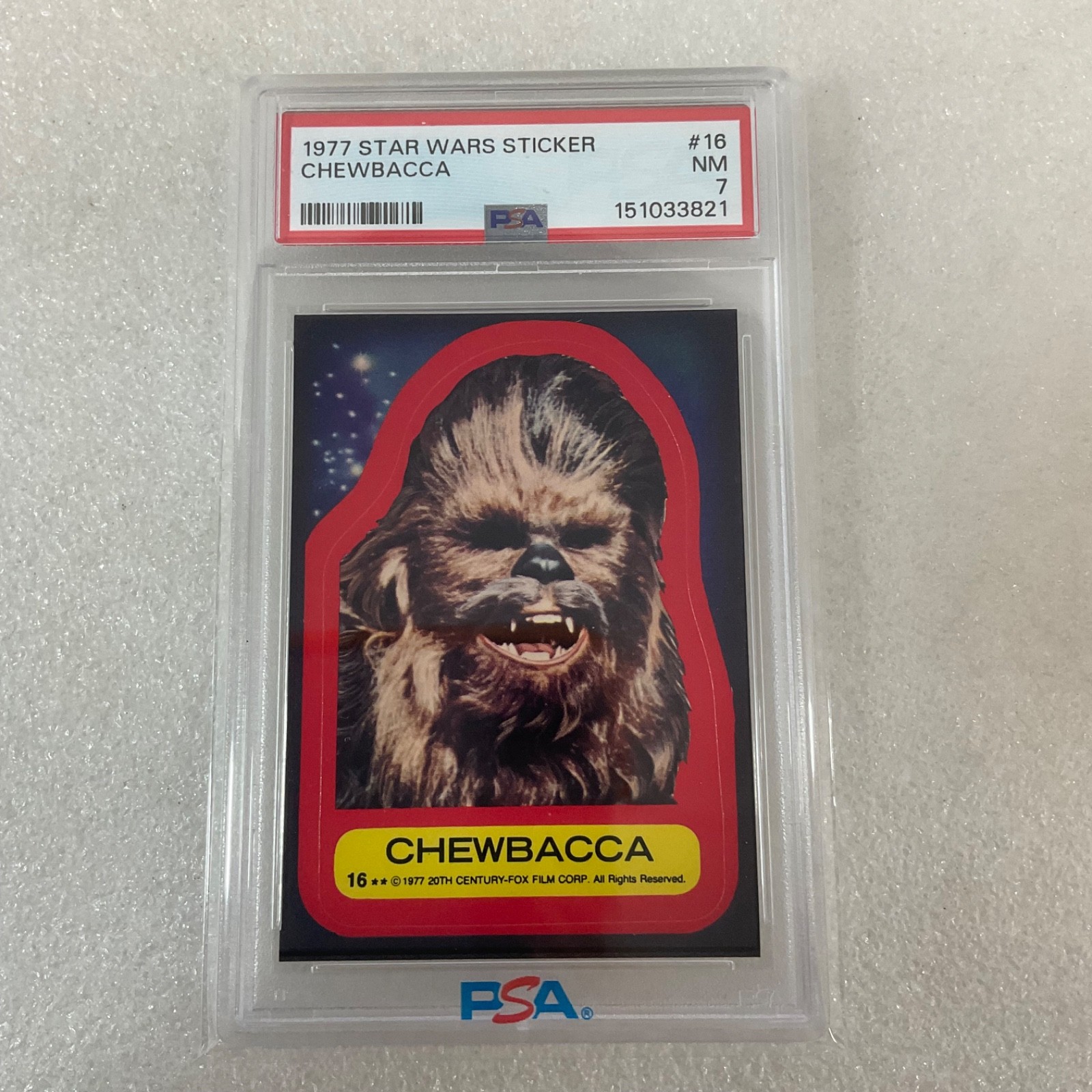 Star Wars 1977 Chewbacca Sticker Card #16 PSA 7 CERT#151033821 - Image 19