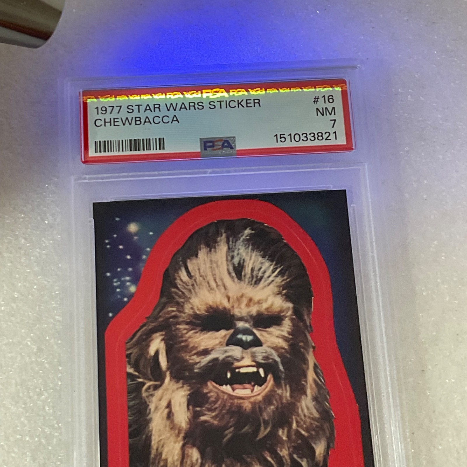 Star Wars 1977 Chewbacca Sticker Card #16 PSA 7 CERT#151033821 - Image 18