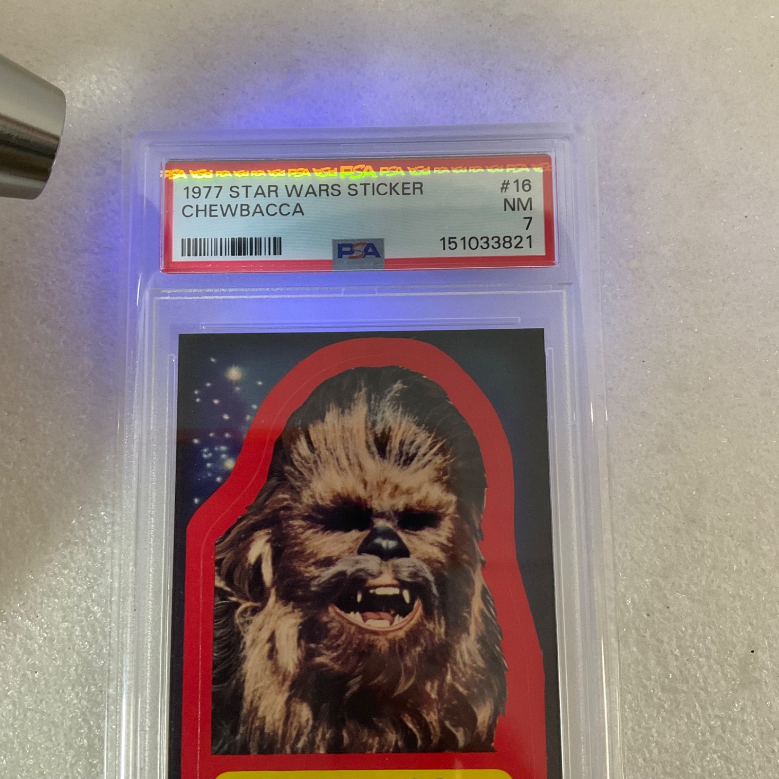 Star Wars 1977 Chewbacca Sticker Card #16 PSA 7 CERT#151033821 - Image 21