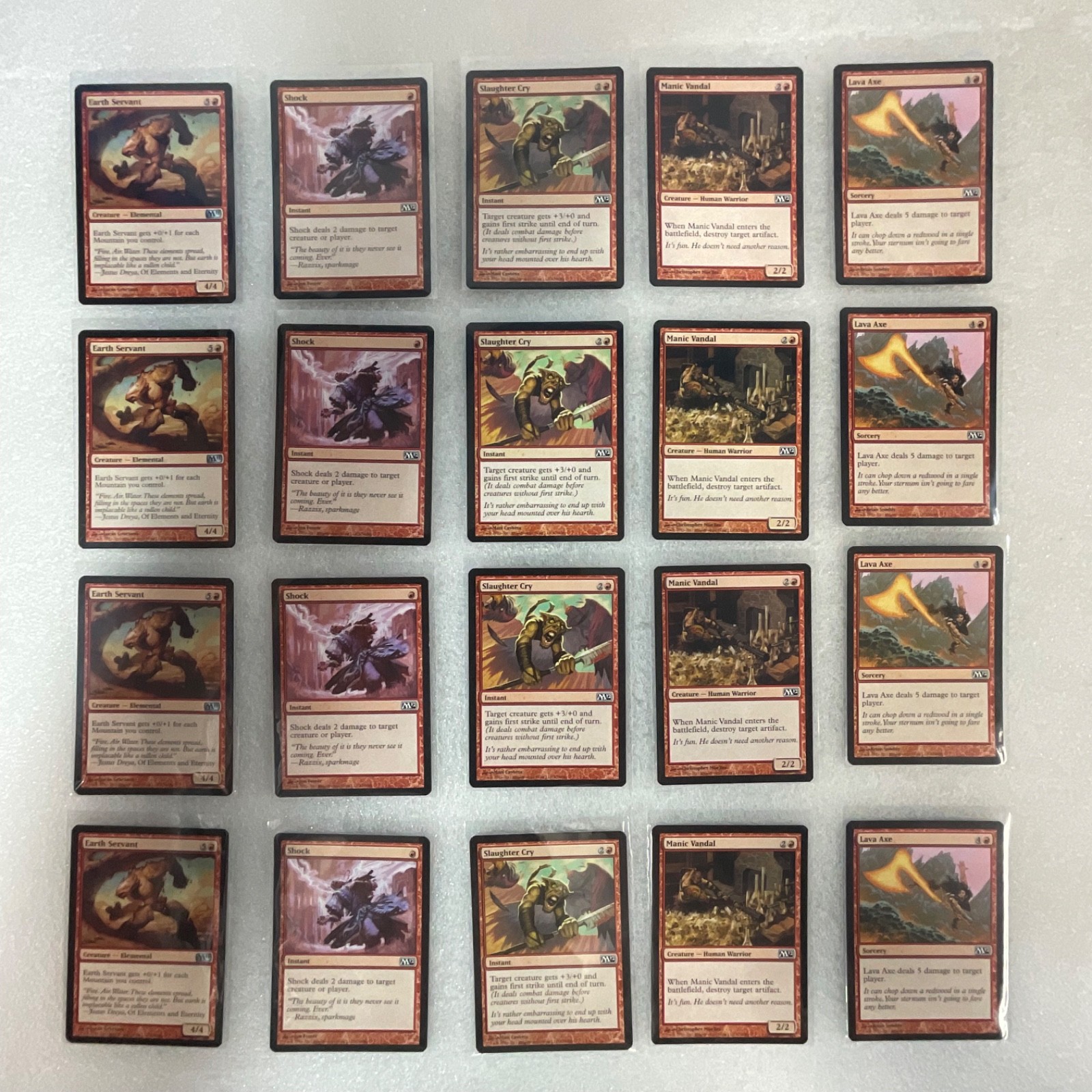 MTG 20 Card Red Lot M12 Mixed M11 Earth Servant Shock Lava Axe - Image 1