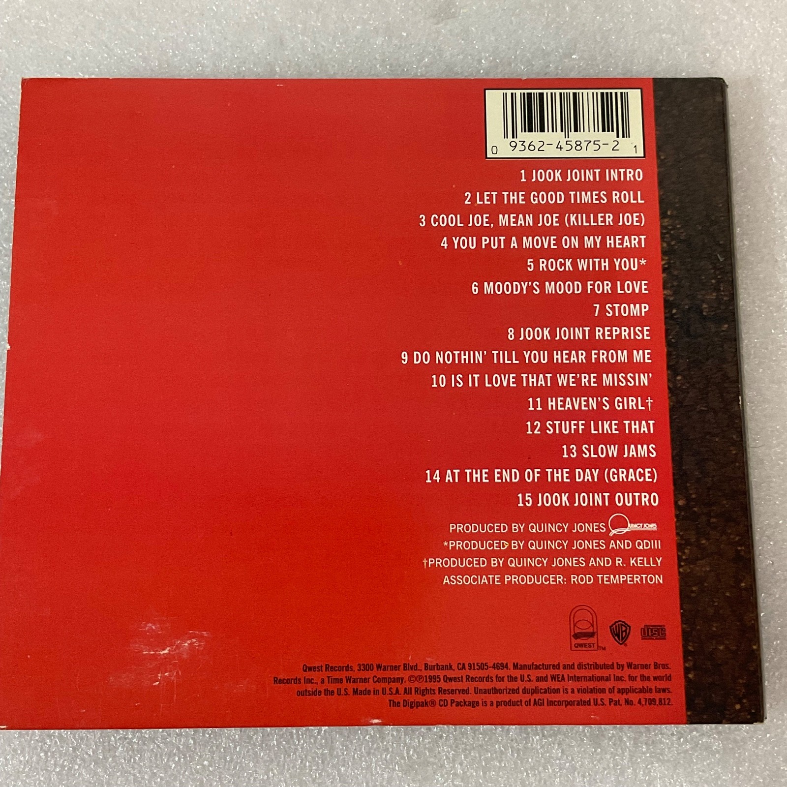 Quincy Jones Q’s Jook Joint CD 1995 Digipak Jazz Funk Soul Qwest - Image 2