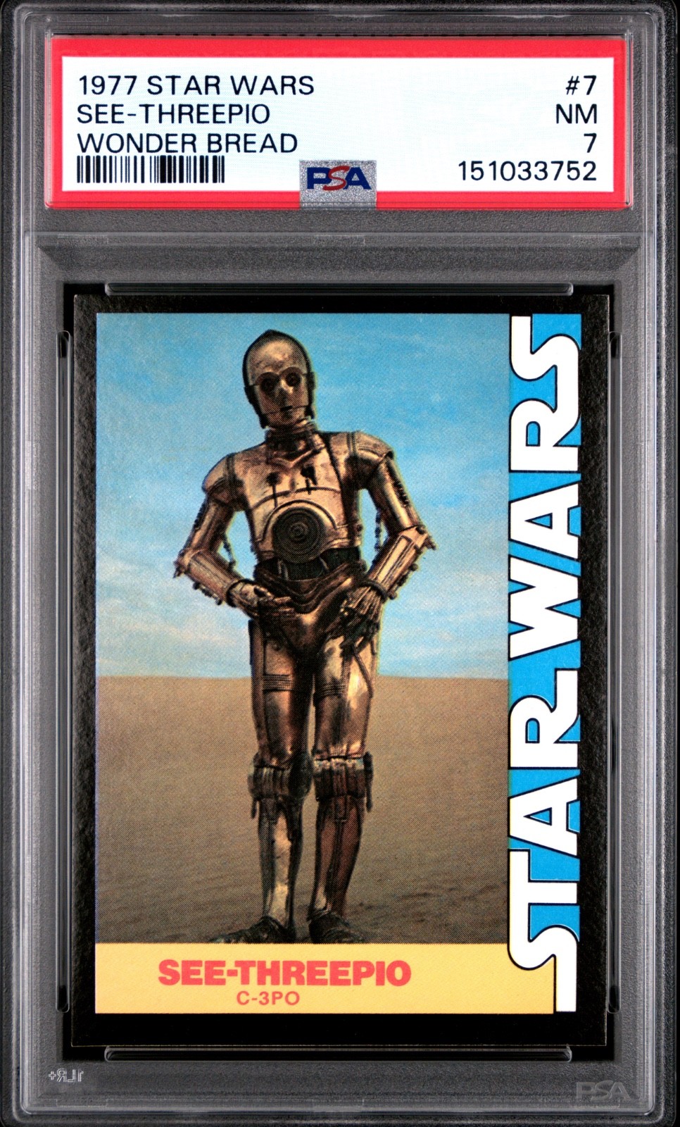 Star Wars 1977 Wonder Bread See-Threepio #7 PSA 7 CERT#151033752 - Image 1