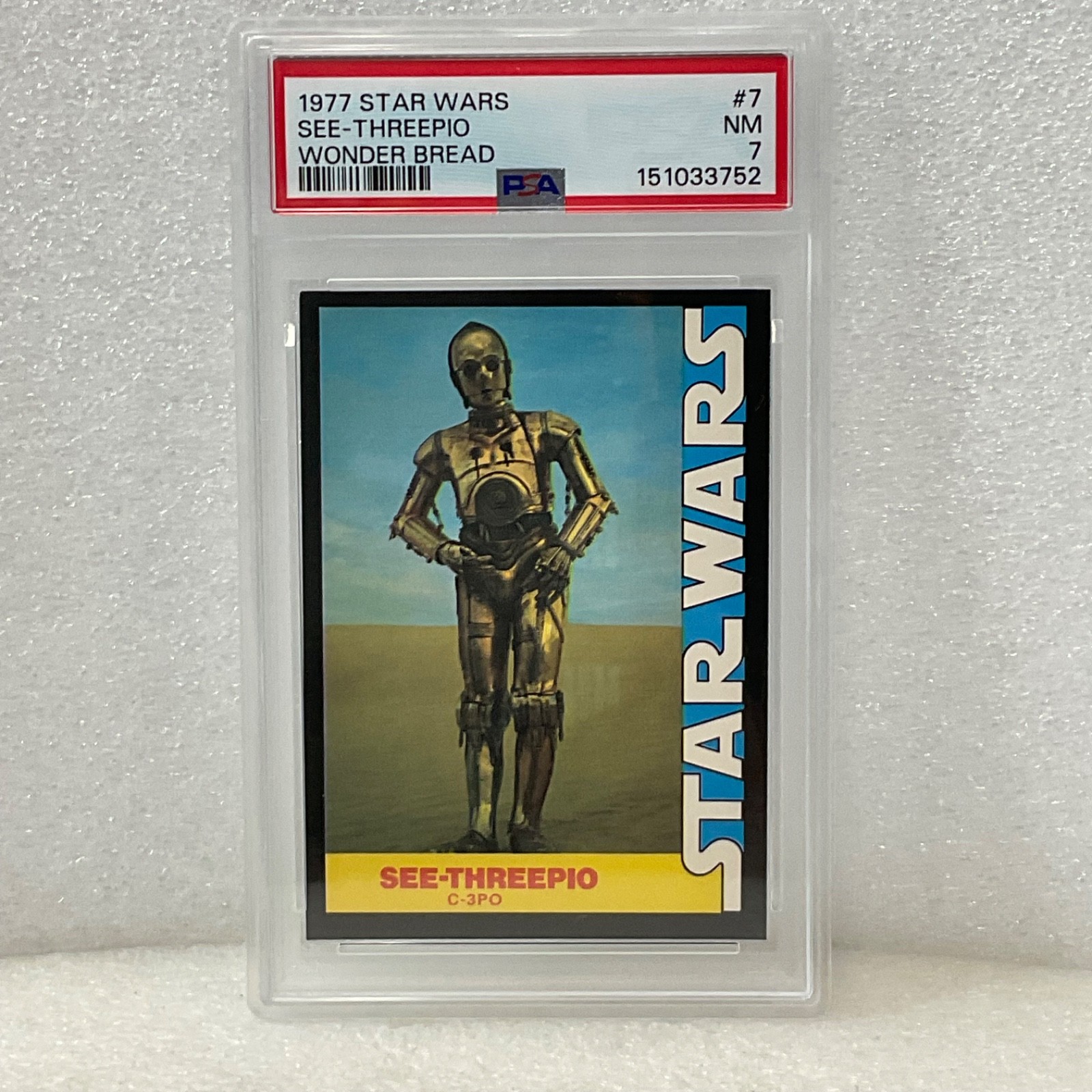 Star Wars 1977 Wonder Bread See-Threepio #7 PSA 7 CERT#151033752 - Image 3