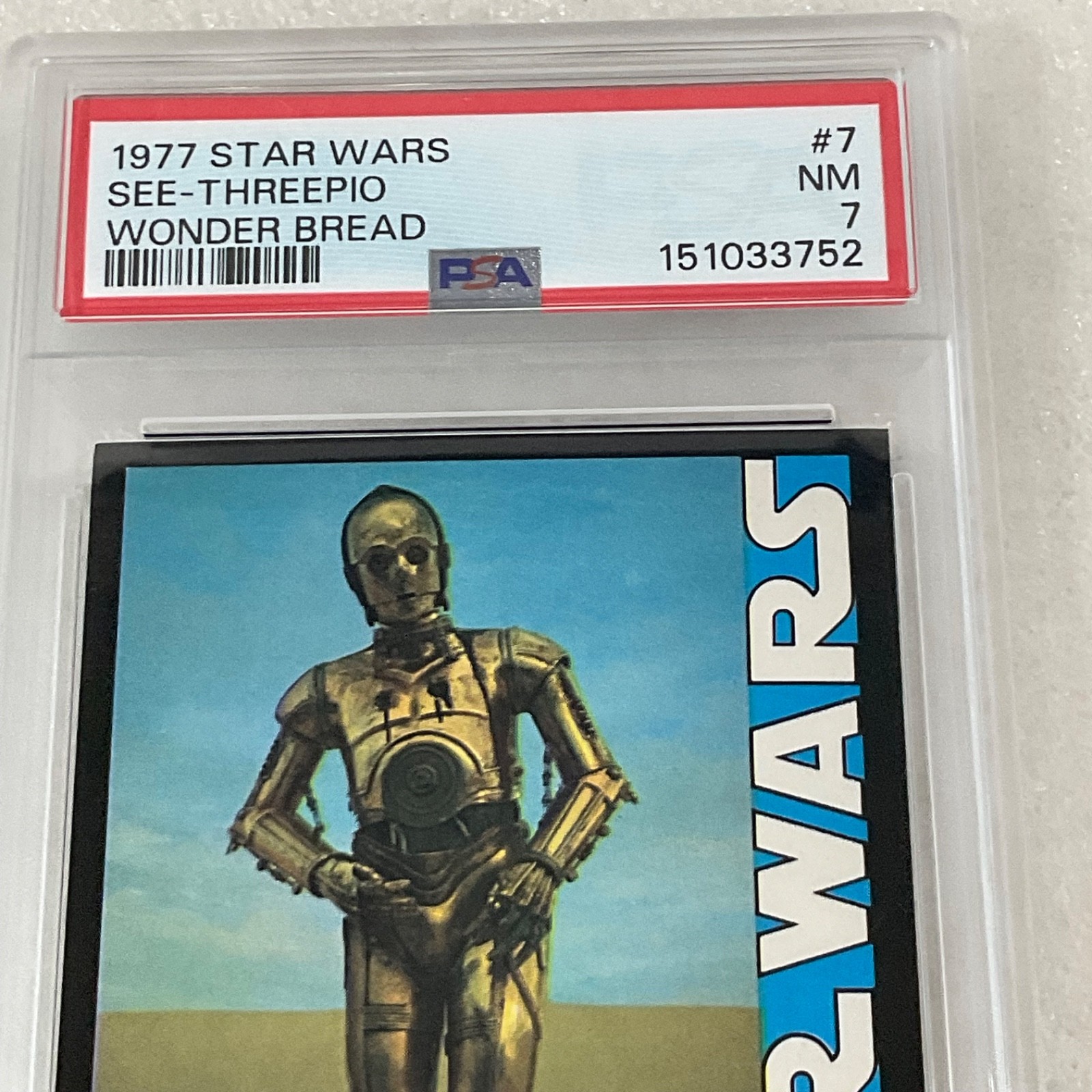Star Wars 1977 Wonder Bread See-Threepio #7 PSA 7 CERT#151033752 - Image 7