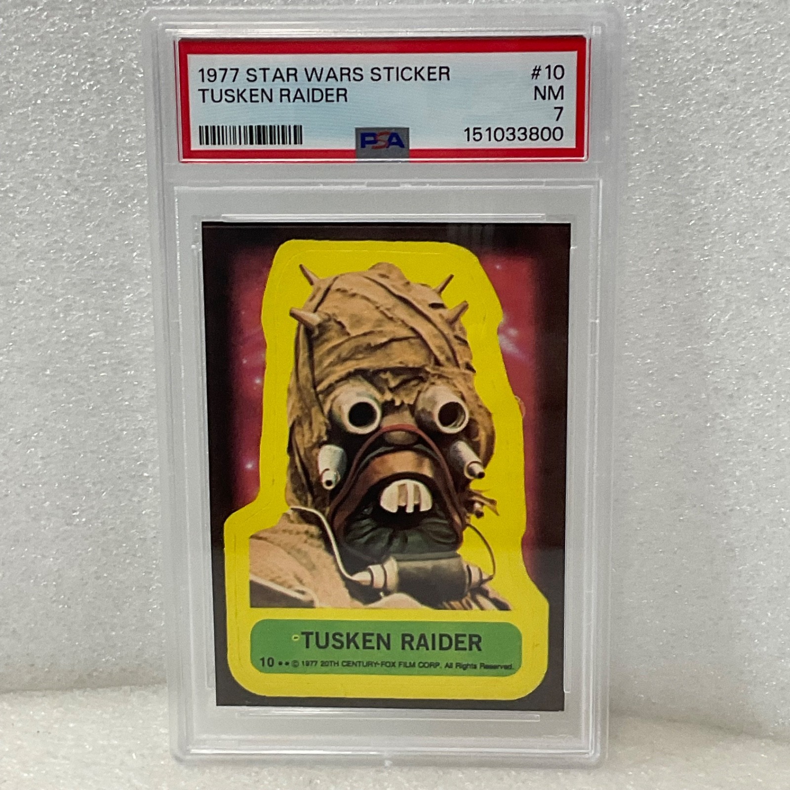 Star Wars 1977 Tusken Raider Sticker Card #10 PSA 7 CERT#151033800 - Image 3