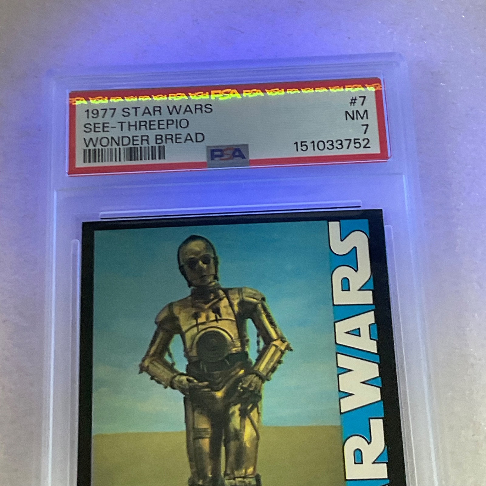 Star Wars 1977 Wonder Bread See-Threepio #7 PSA 7 CERT#151033752 - Image 20