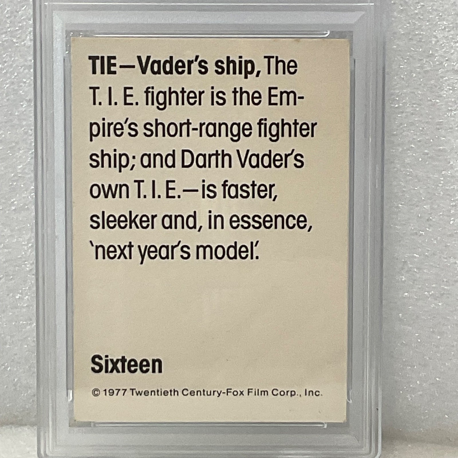 1977 Star Wars Wonder Bread #16 TIE-Vader's Ship PSA 7 CERT#151033761 - Image 6