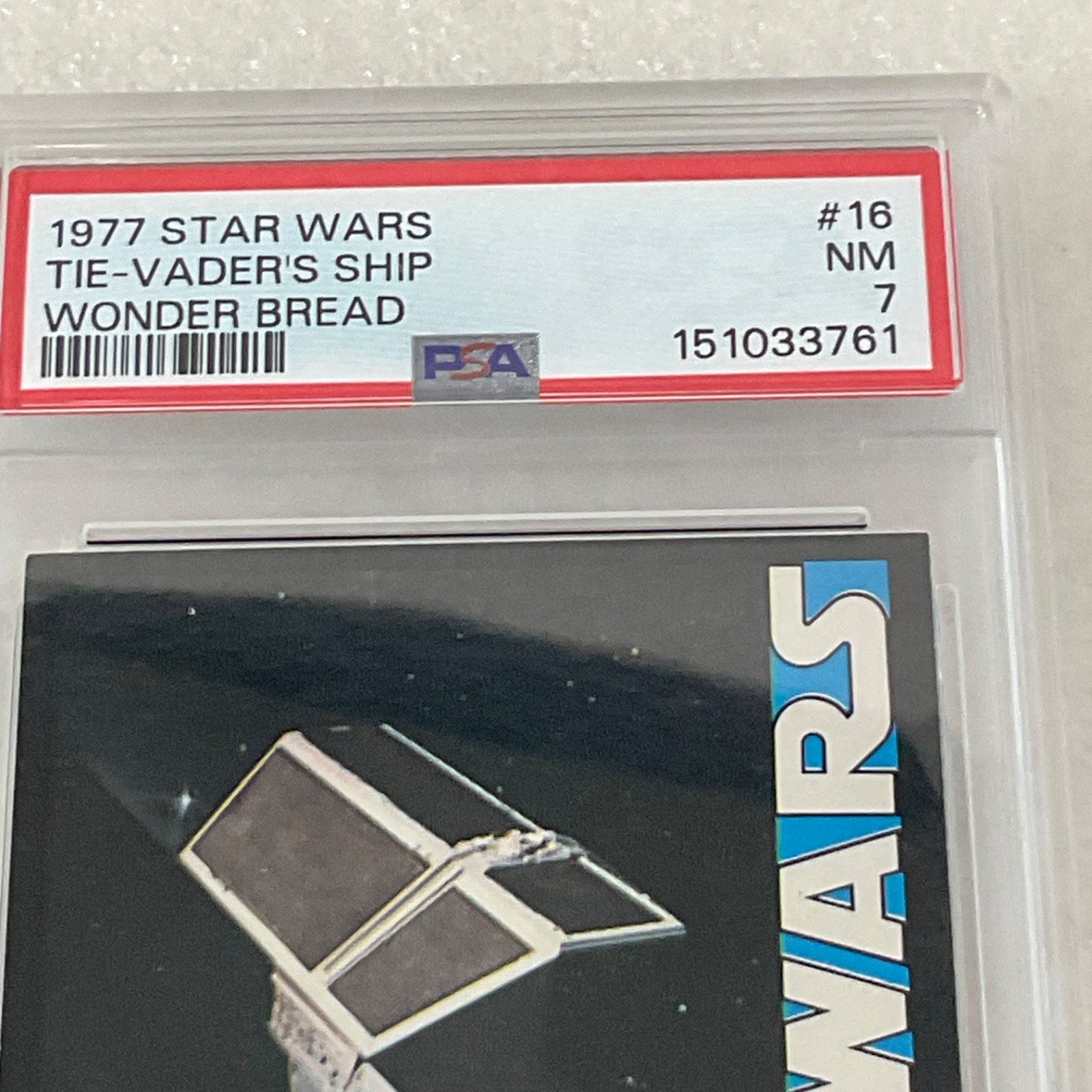 1977 Star Wars Wonder Bread #16 TIE-Vader's Ship PSA 7 CERT#151033761 - Image 7