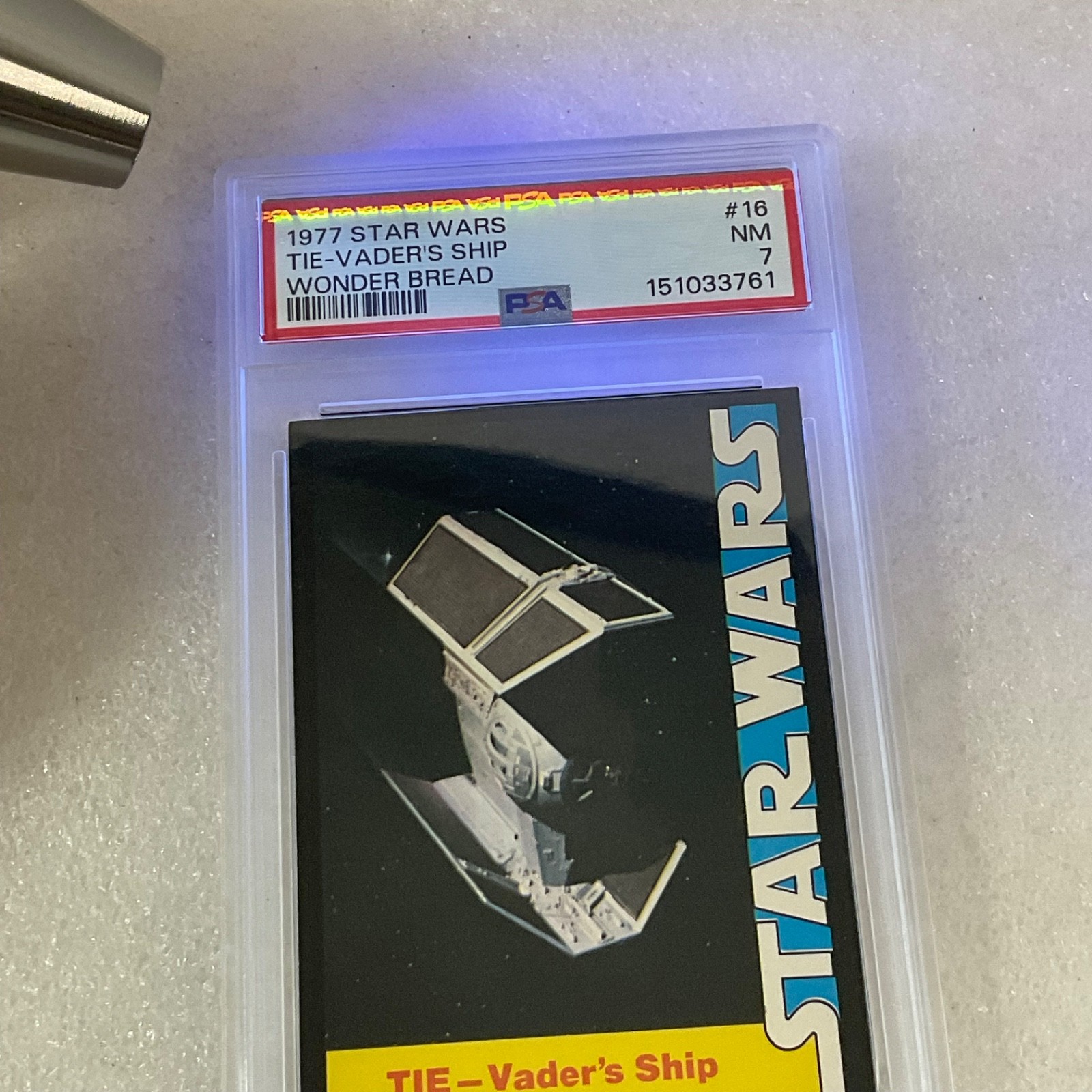 1977 Star Wars Wonder Bread #16 TIE-Vader's Ship PSA 7 CERT#151033761 - Image 20
